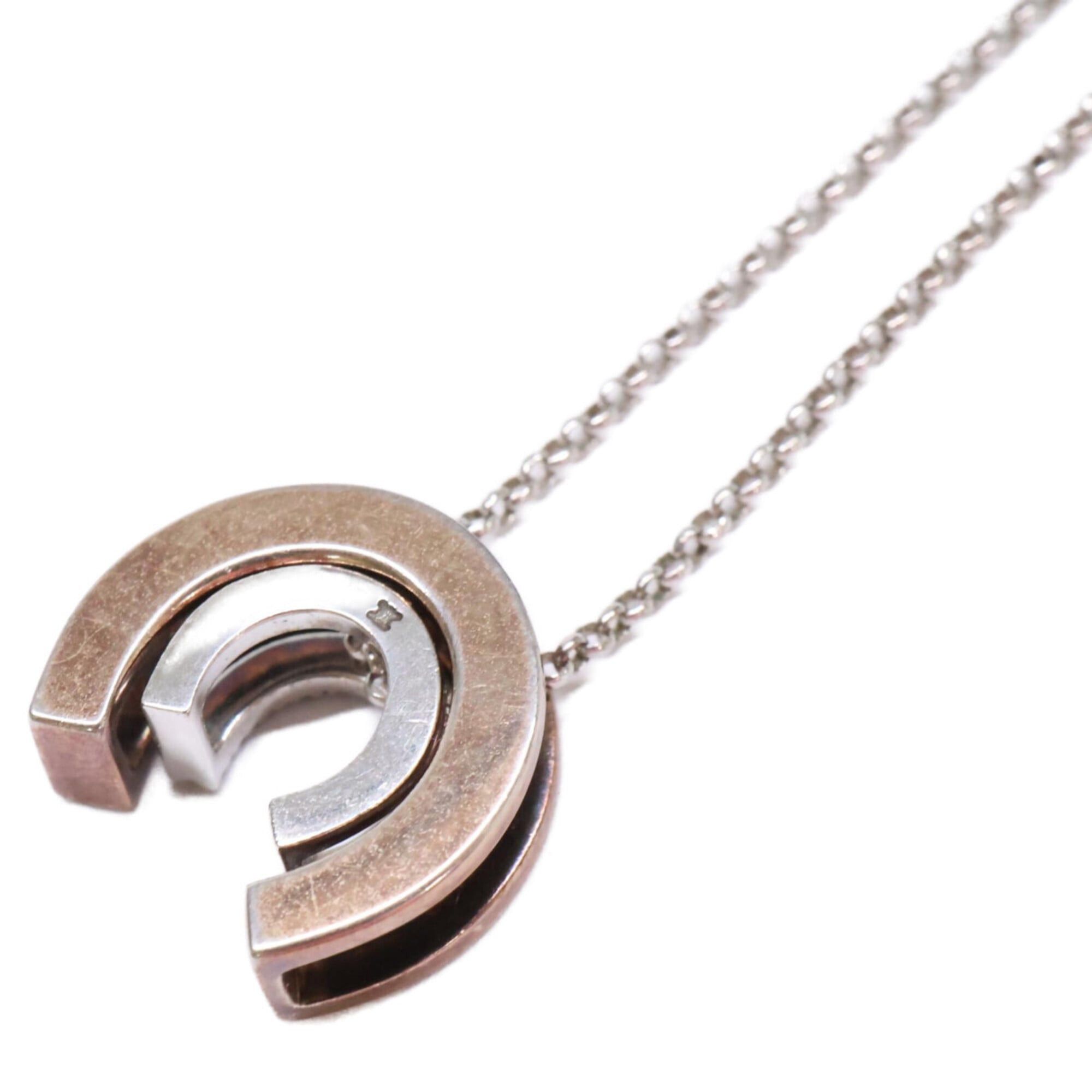 Celine CELINE Silver 925 Rhinestone Horseshoe Necklace for Women Size ONE SIZE - 5 Thumbnail