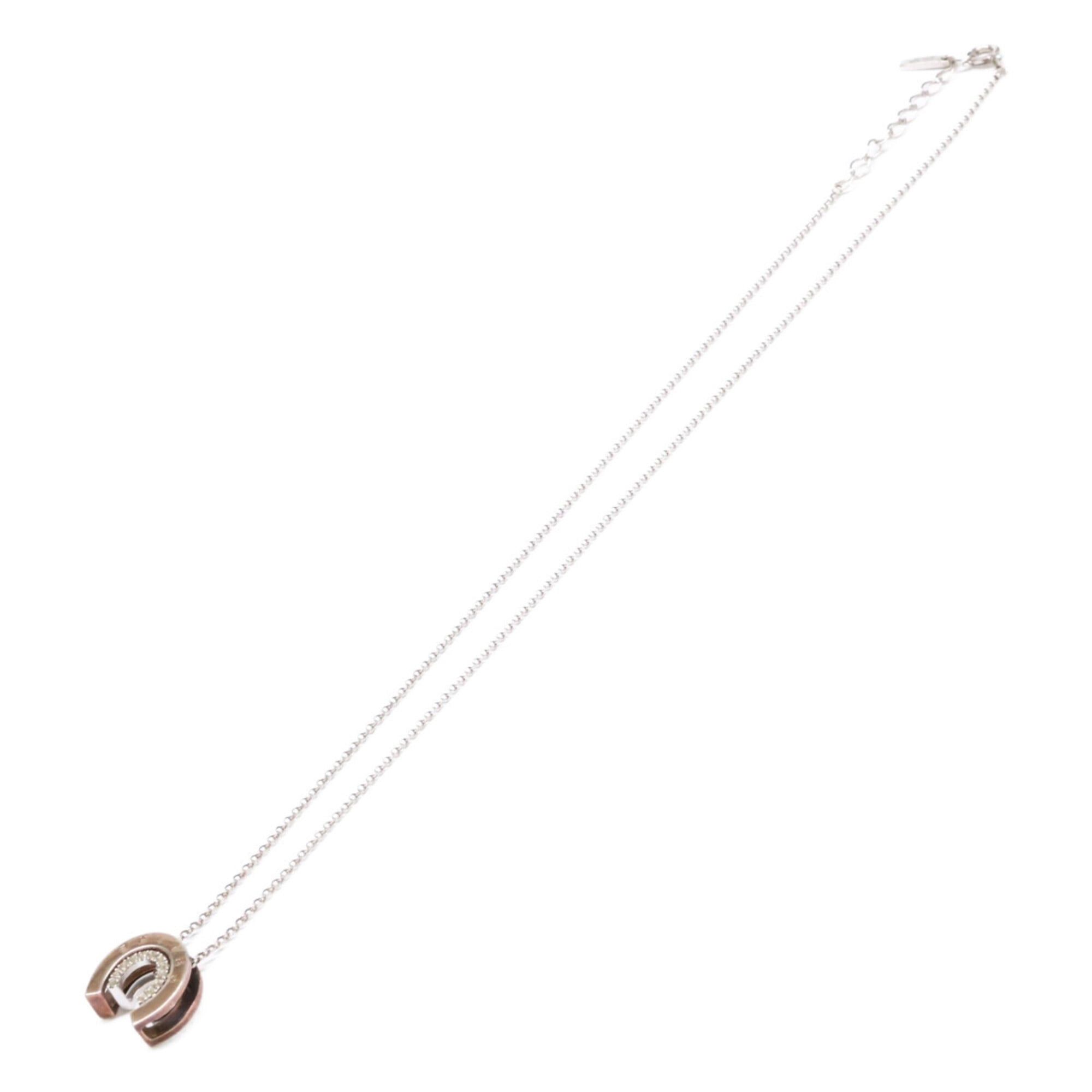Celine CELINE Silver 925 Rhinestone Horseshoe Necklace for Women Size ONE SIZE - 2 Thumbnail