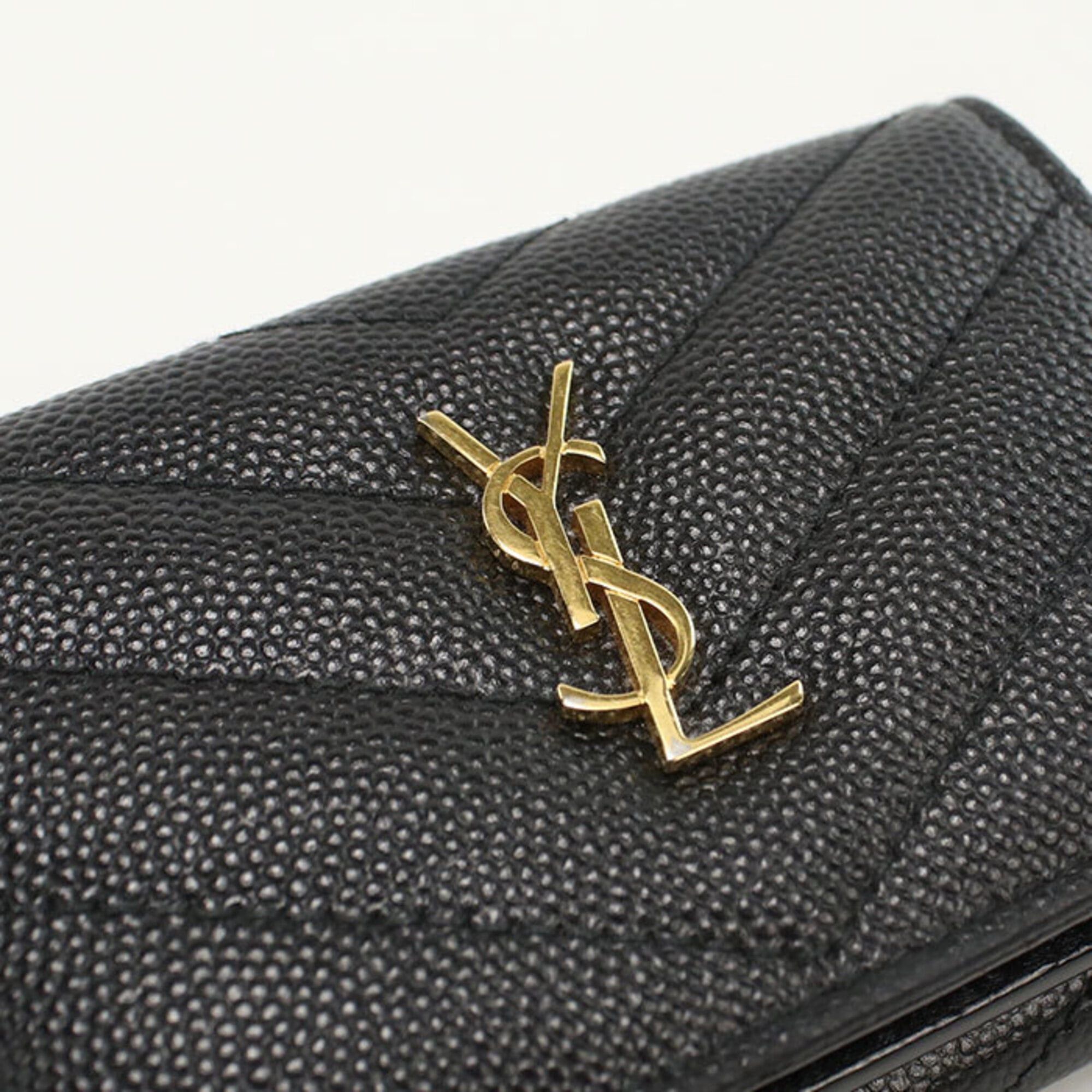 Saint Laurent Paris Saint Laurent Tri-fold Wallet 668274 Origami Tiny YSL Monogram Women's Black Size ONE SIZE - 6 Thumbnail