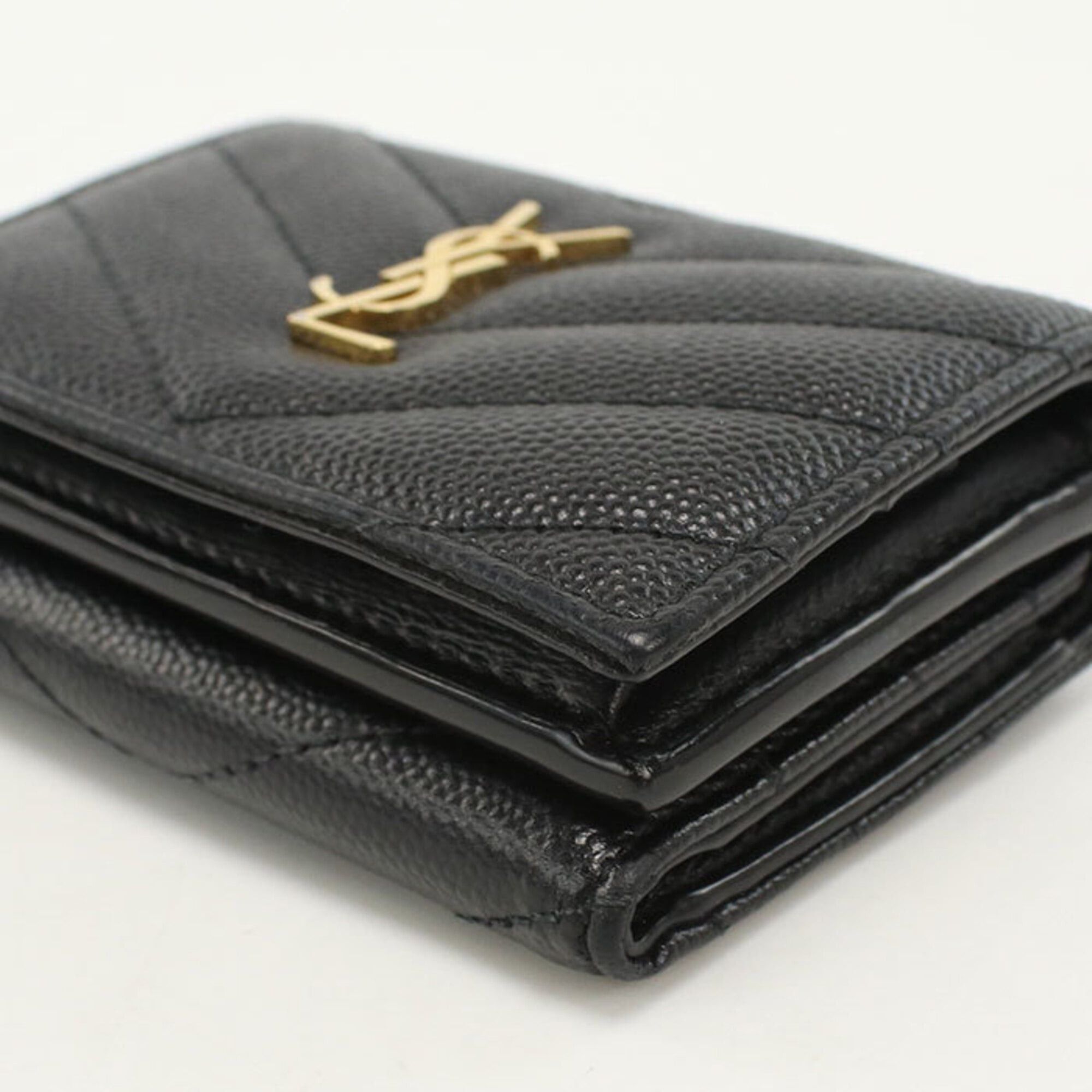Saint Laurent Paris Saint Laurent Tri-fold Wallet 668274 Origami Tiny YSL Monogram Women's Black Size ONE SIZE - 7 Thumbnail