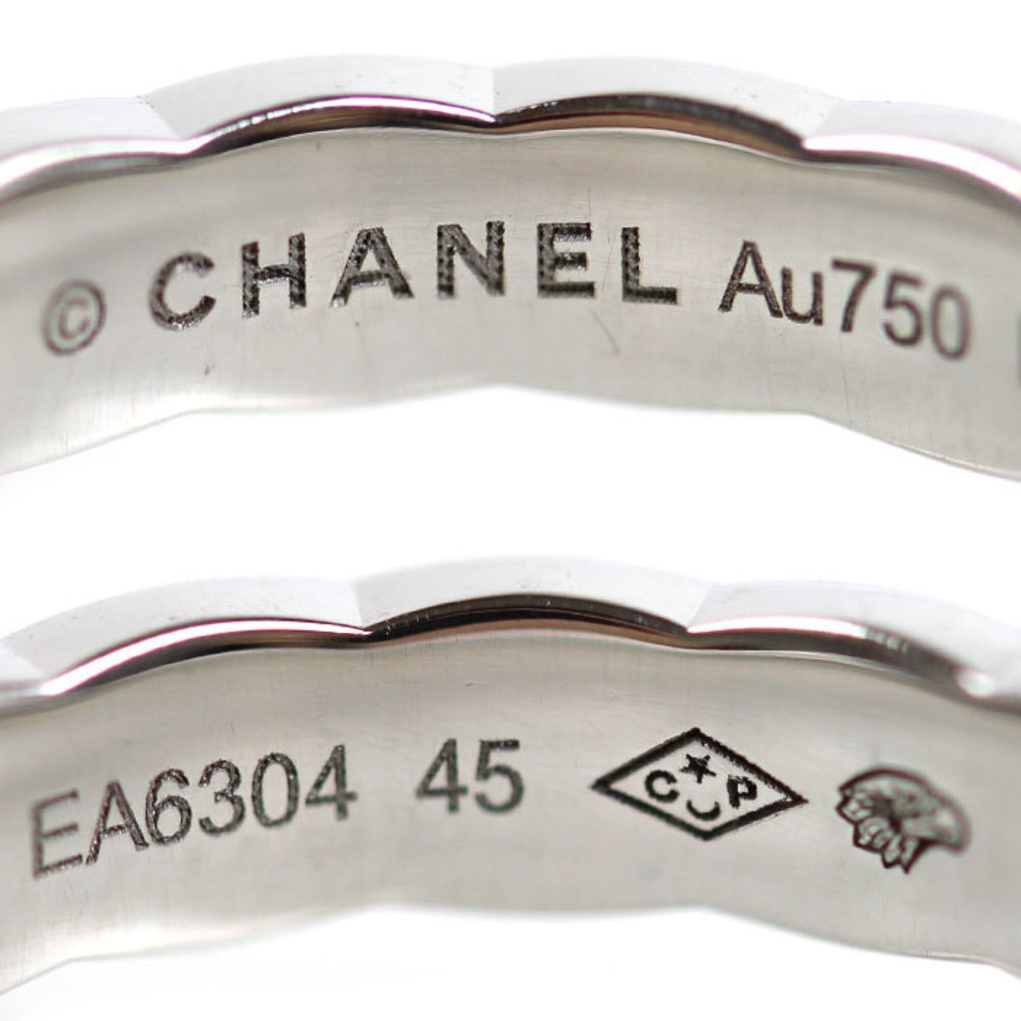 Chanel CHANEL 18KWG White Gold Coco Crush Ring J11793 45 3.4g Women's Size ONE SIZE - 5 Thumbnail