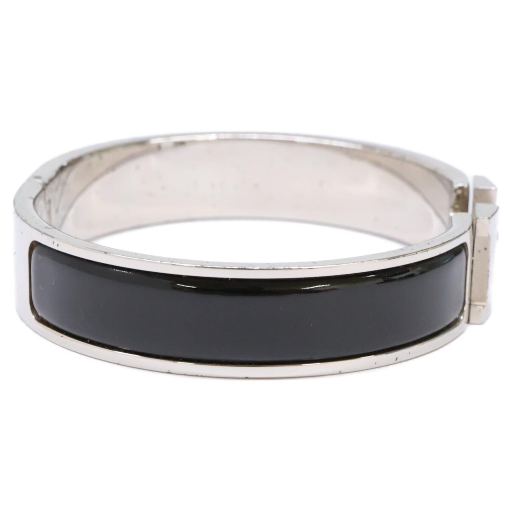 Hermes HERMES Click H PM Bangle, Silver/Black, Women's Size ONE SIZE - 5 Thumbnail