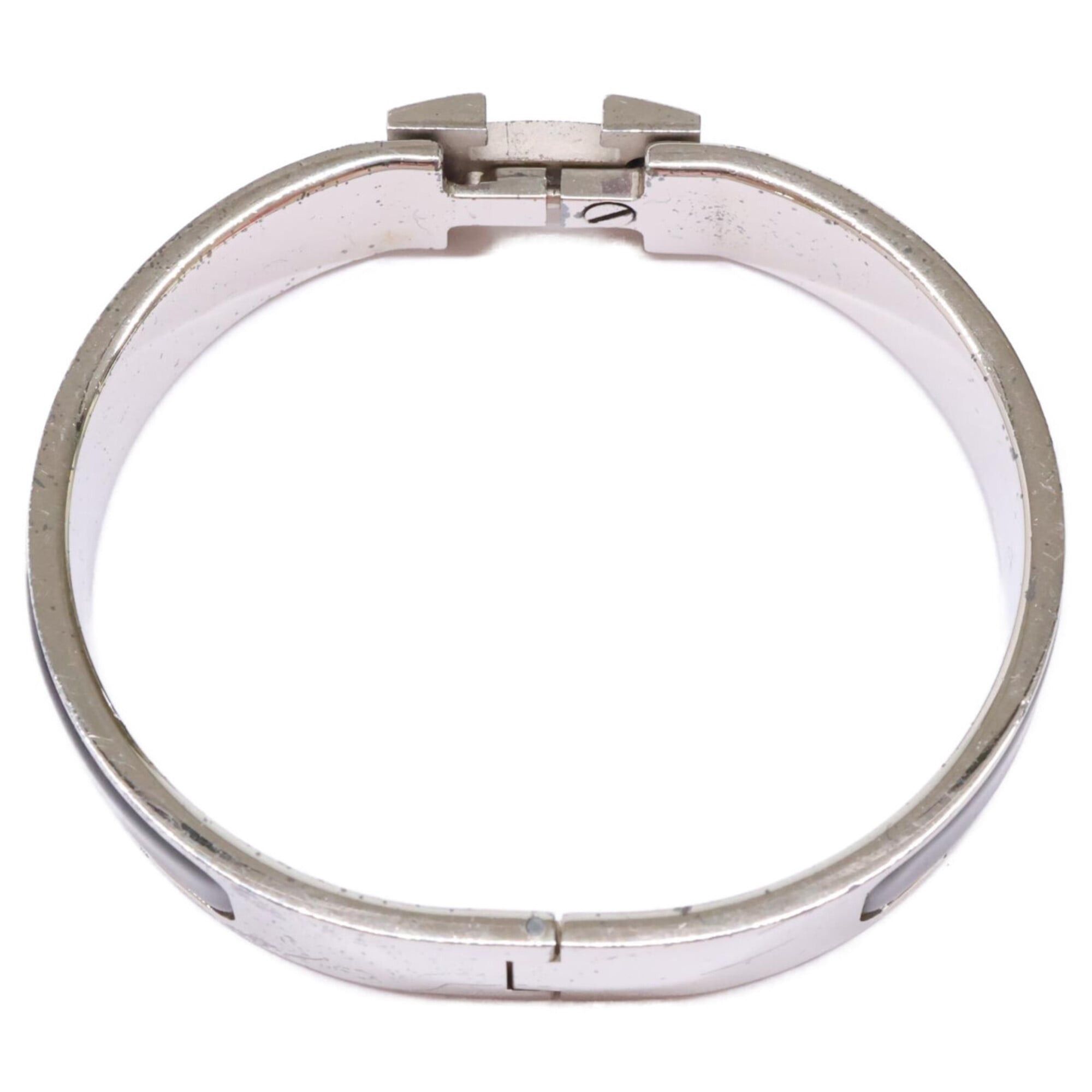 Hermes HERMES Click H PM Bangle, Silver/Black, Women's Size ONE SIZE - 6 Thumbnail