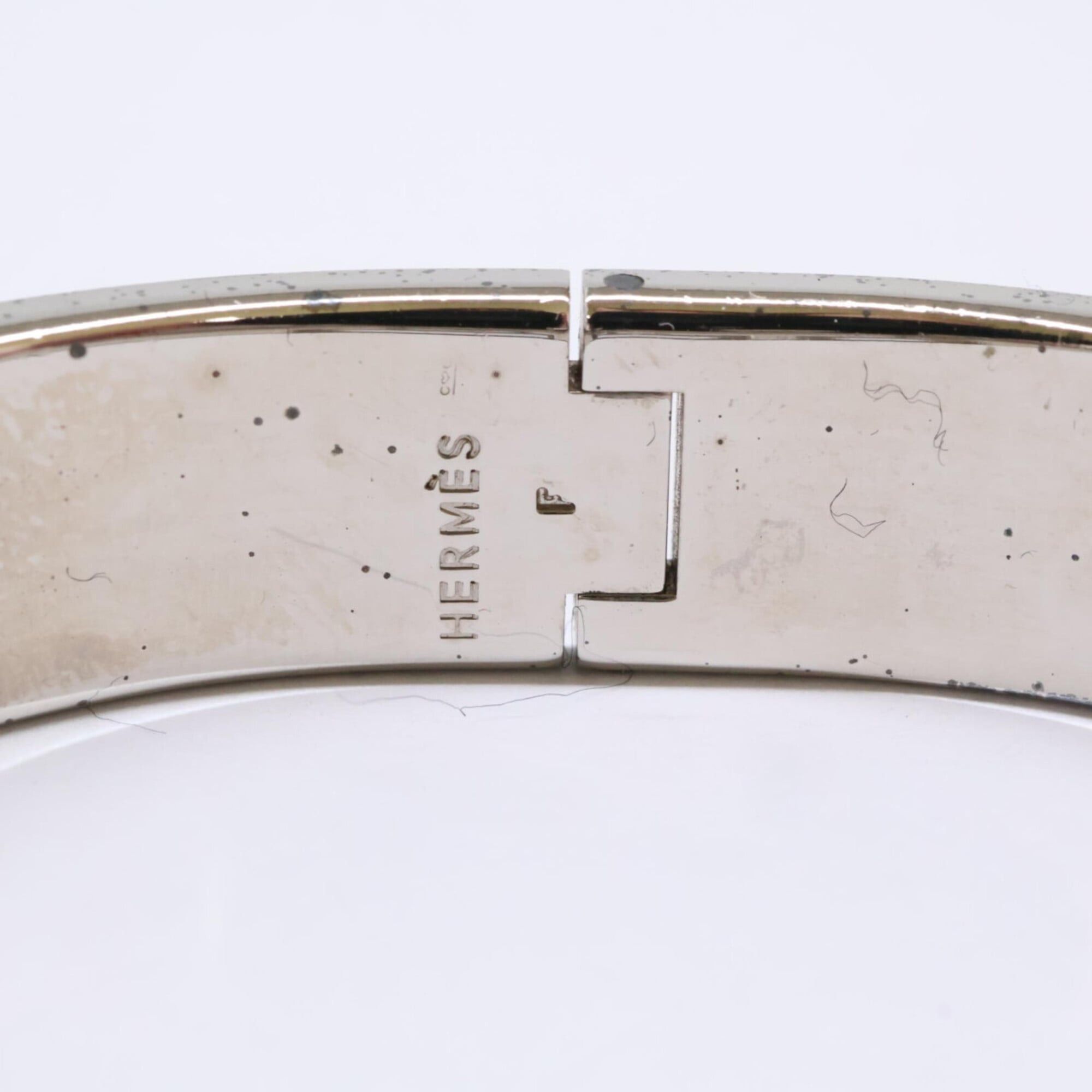 Hermes HERMES Click H PM Bangle, Silver/Black, Women's Size ONE SIZE - 8 Thumbnail