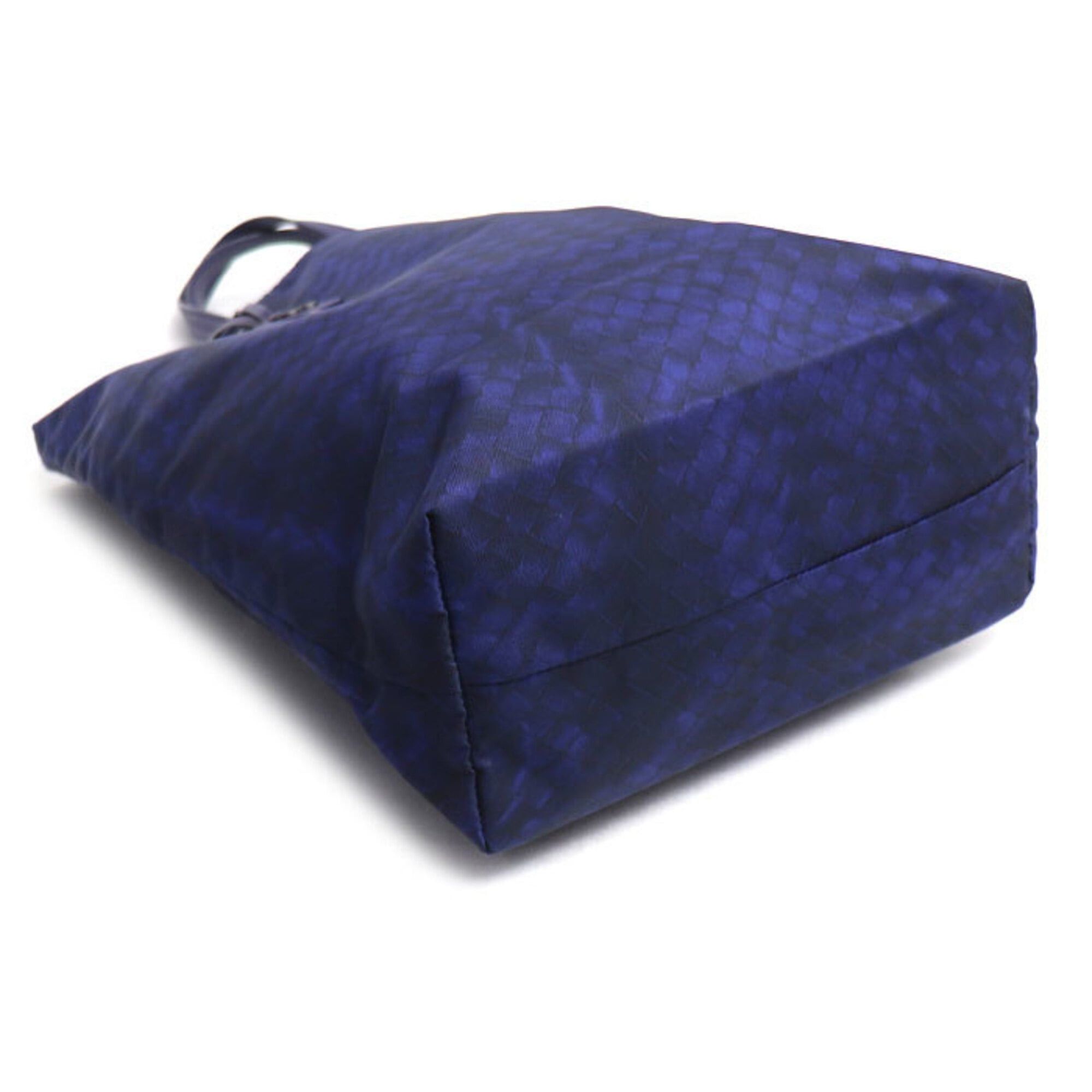 Bottega Veneta BOTTEGA VENETA Intreccio Illusion Tote Bag, Blue/Black, 299871, Women's Size ONE SIZE - 3 Thumbnail