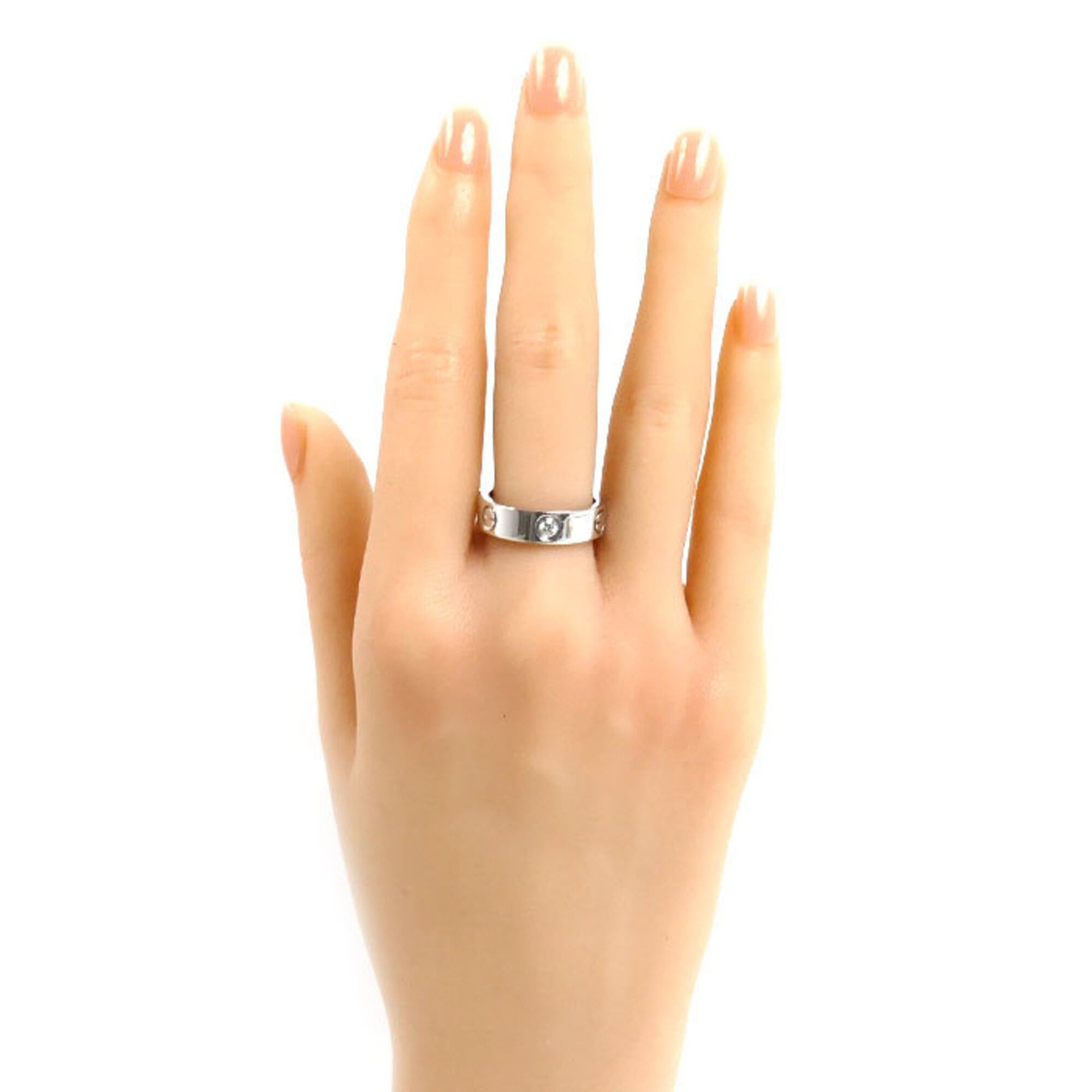 Cartier Cartier 18KWG White Gold Love Half Diamond Ring B4032555 55 9.2g Women's Size ONE SIZE - 7 Thumbnail