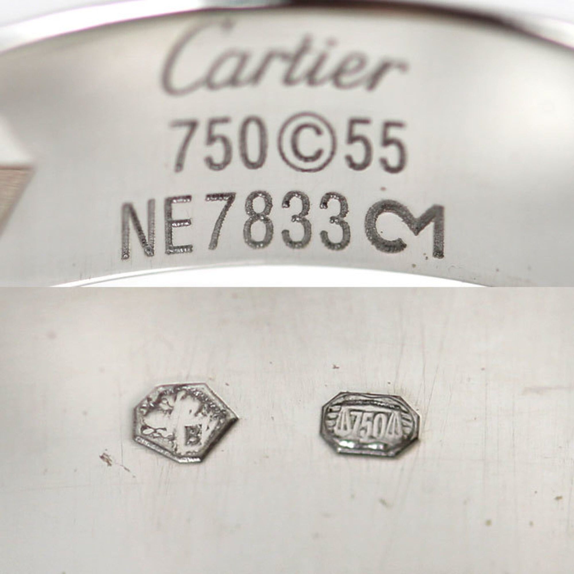 Cartier Cartier 18KWG White Gold Love Half Diamond Ring B4032555 55 9.2g Women's Size ONE SIZE - 5 Thumbnail