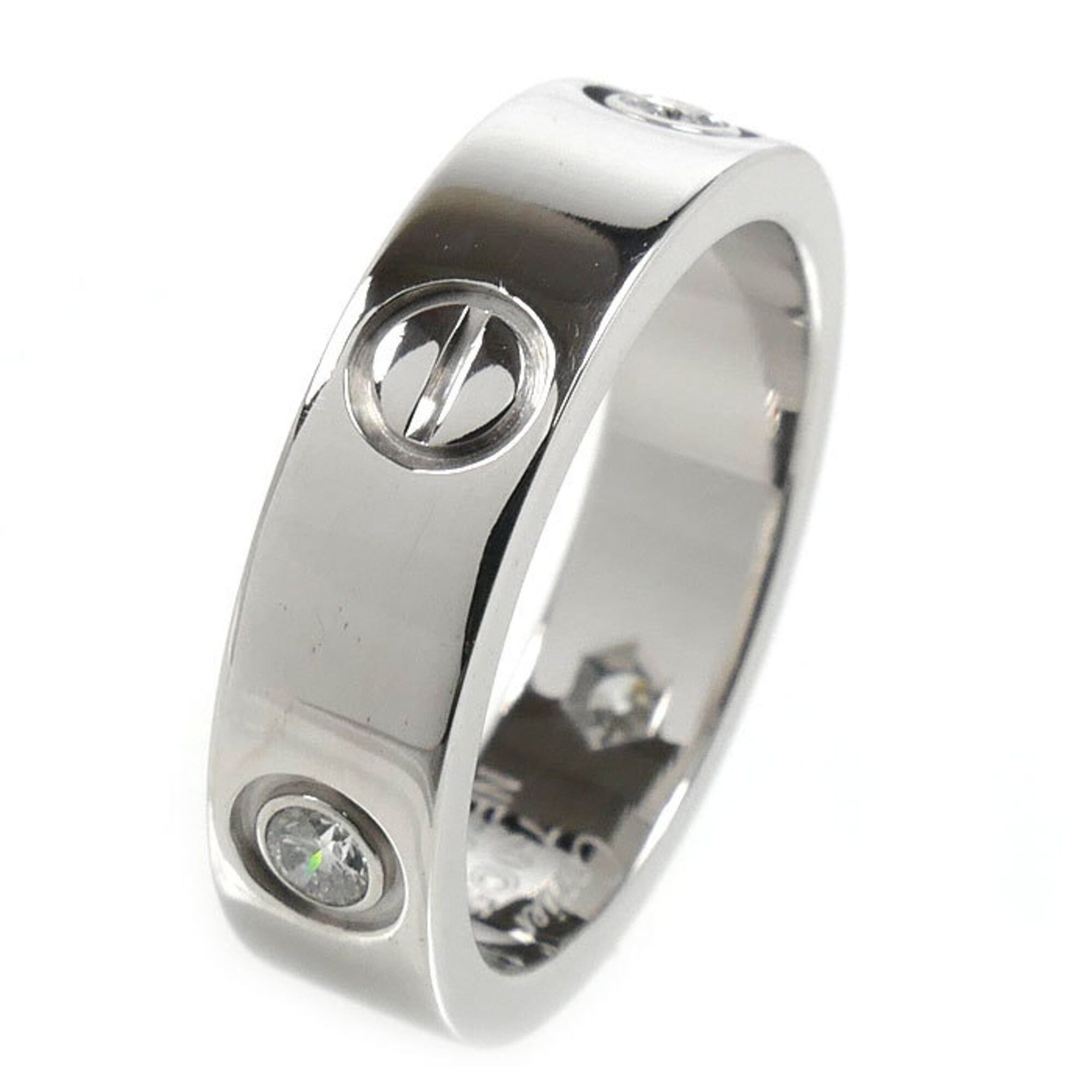 Cartier Cartier 18KWG White Gold Love Half Diamond Ring B4032555 55 9.2g Women's Size ONE SIZE - 2 Thumbnail