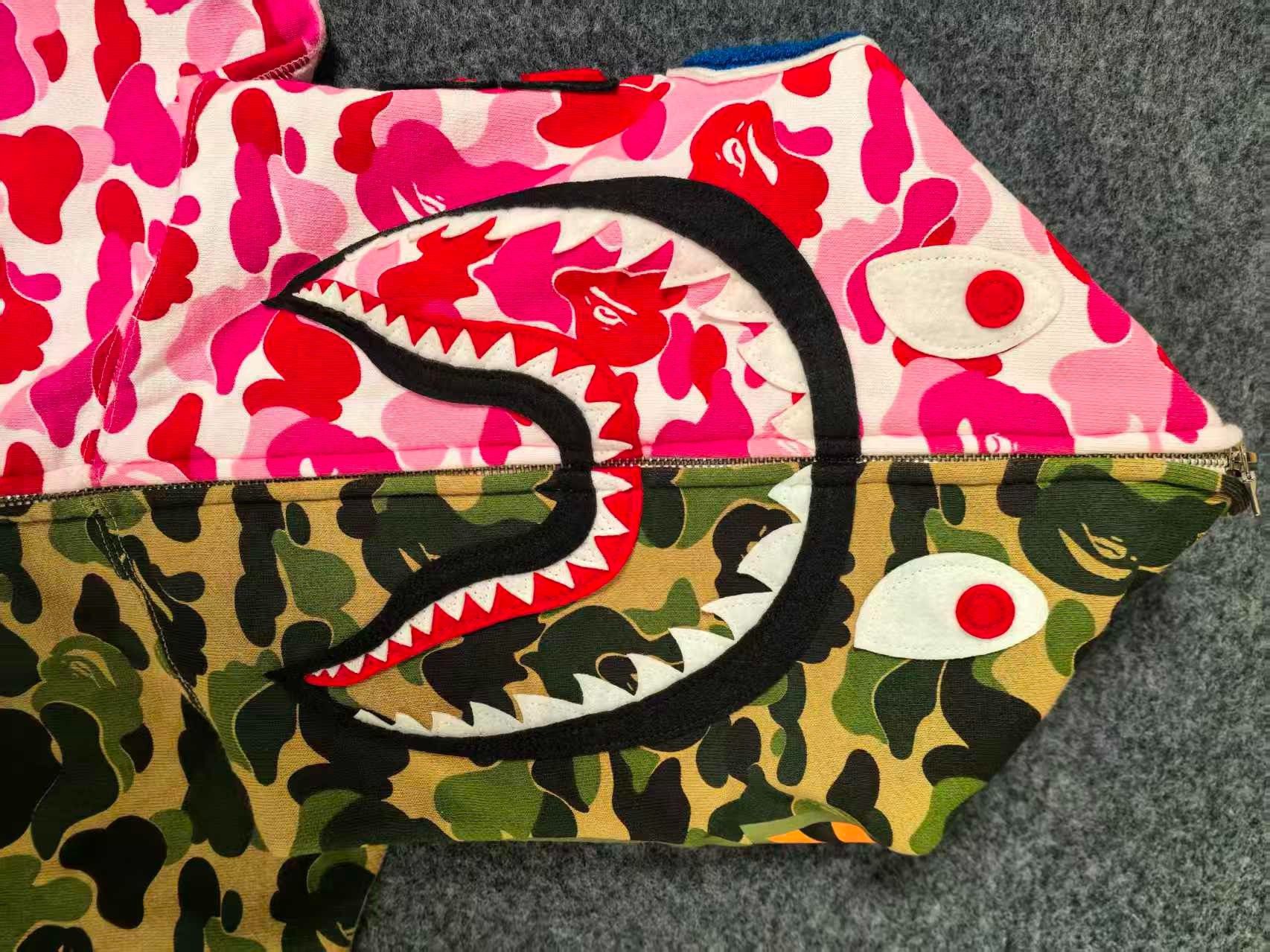 Bape BAPE Split Camo Shark Hoodie Size M Size US M / EU 48-50 / 2 - 7 Thumbnail