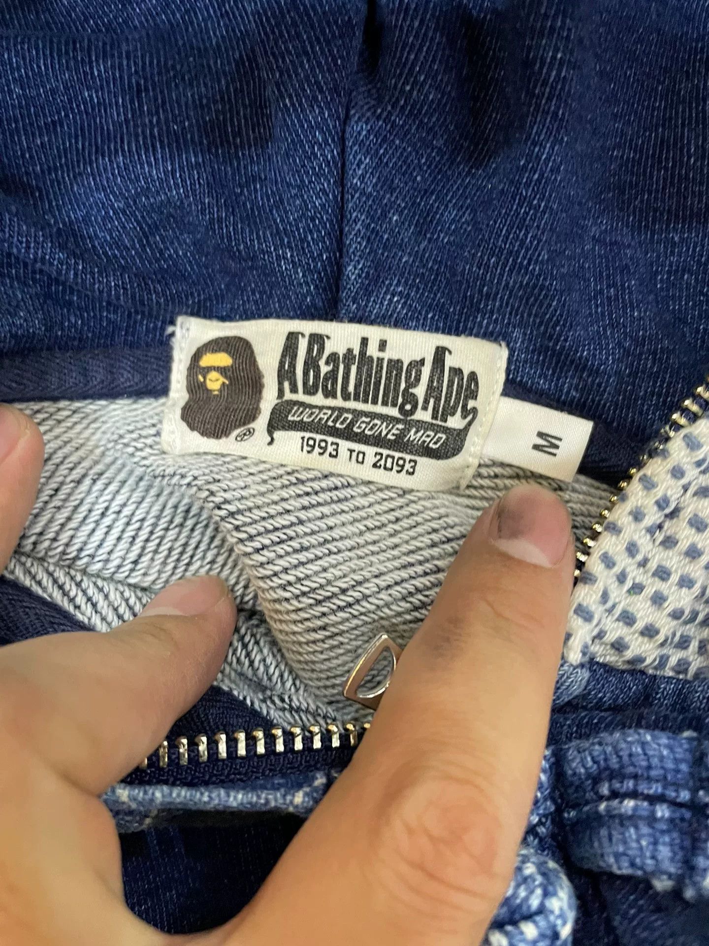 Bape BAPE Indigo Toggle Shark Hoodie Size M Size US M / EU 48-50 / 2 - 6 Thumbnail