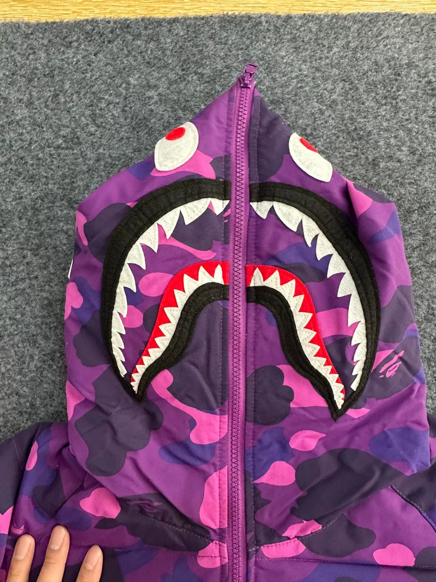 Bape BAPE Purple Camo Shark Down Jacket Size M Size US M / EU 48-50 / 2 - 4 Thumbnail