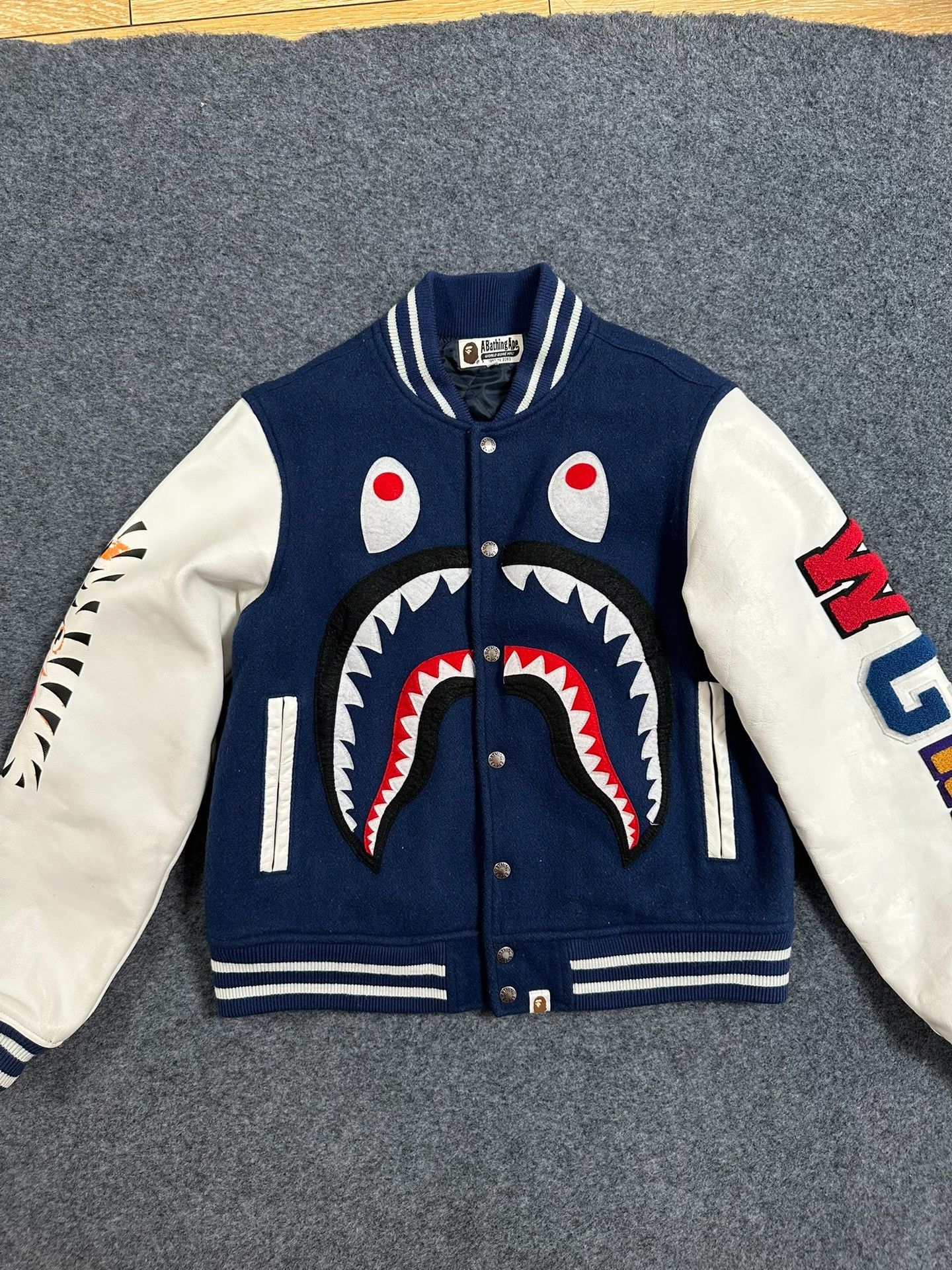 Bape BAPE Shark Varsity Jacket Size L Size US L / EU 52-54 / 3 - 2 Thumbnail