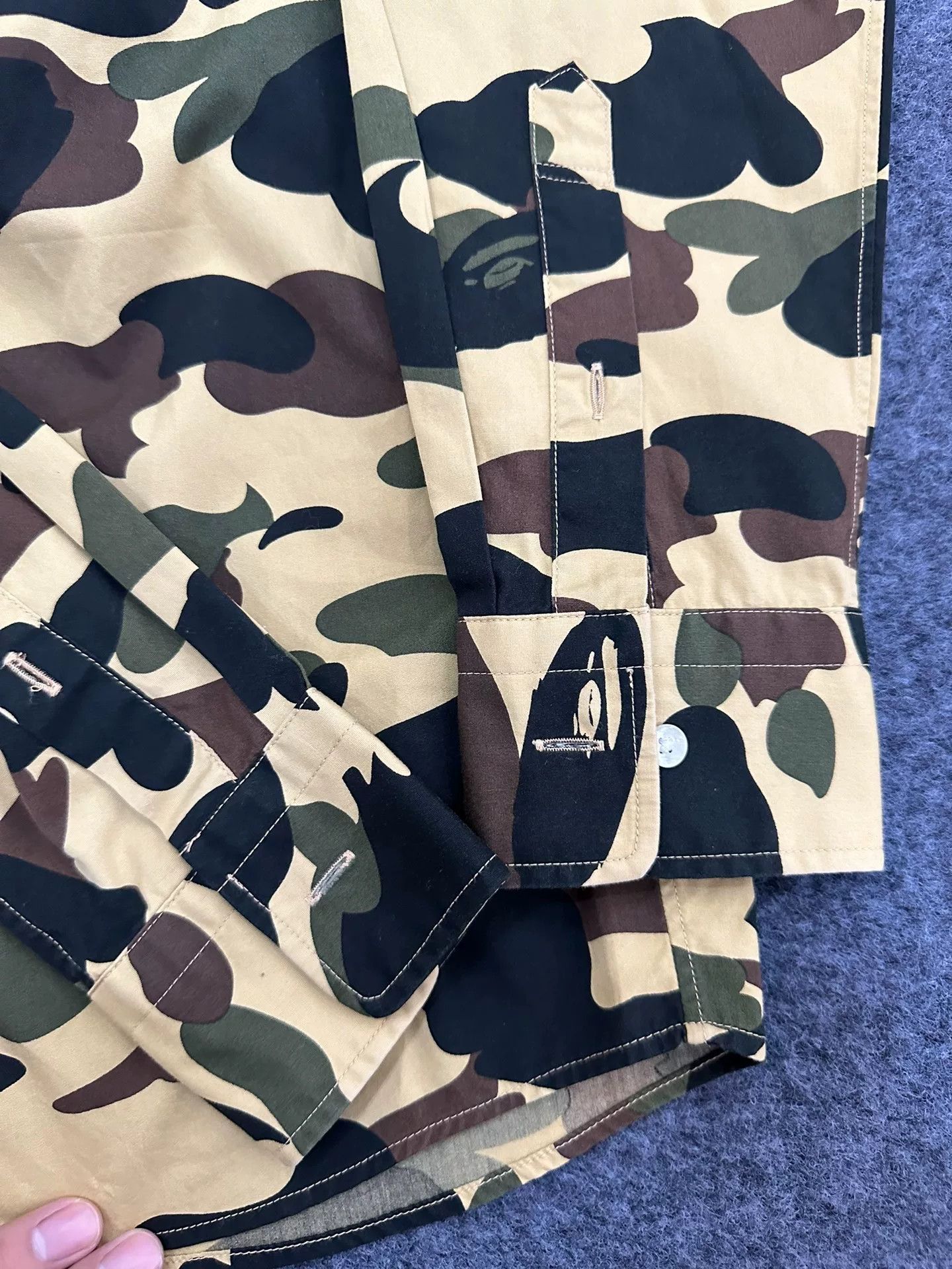 Bape Bape Yellow Camo Button Up Shirt Size M Size US M / EU 48-50 / 2 - 6 Thumbnail