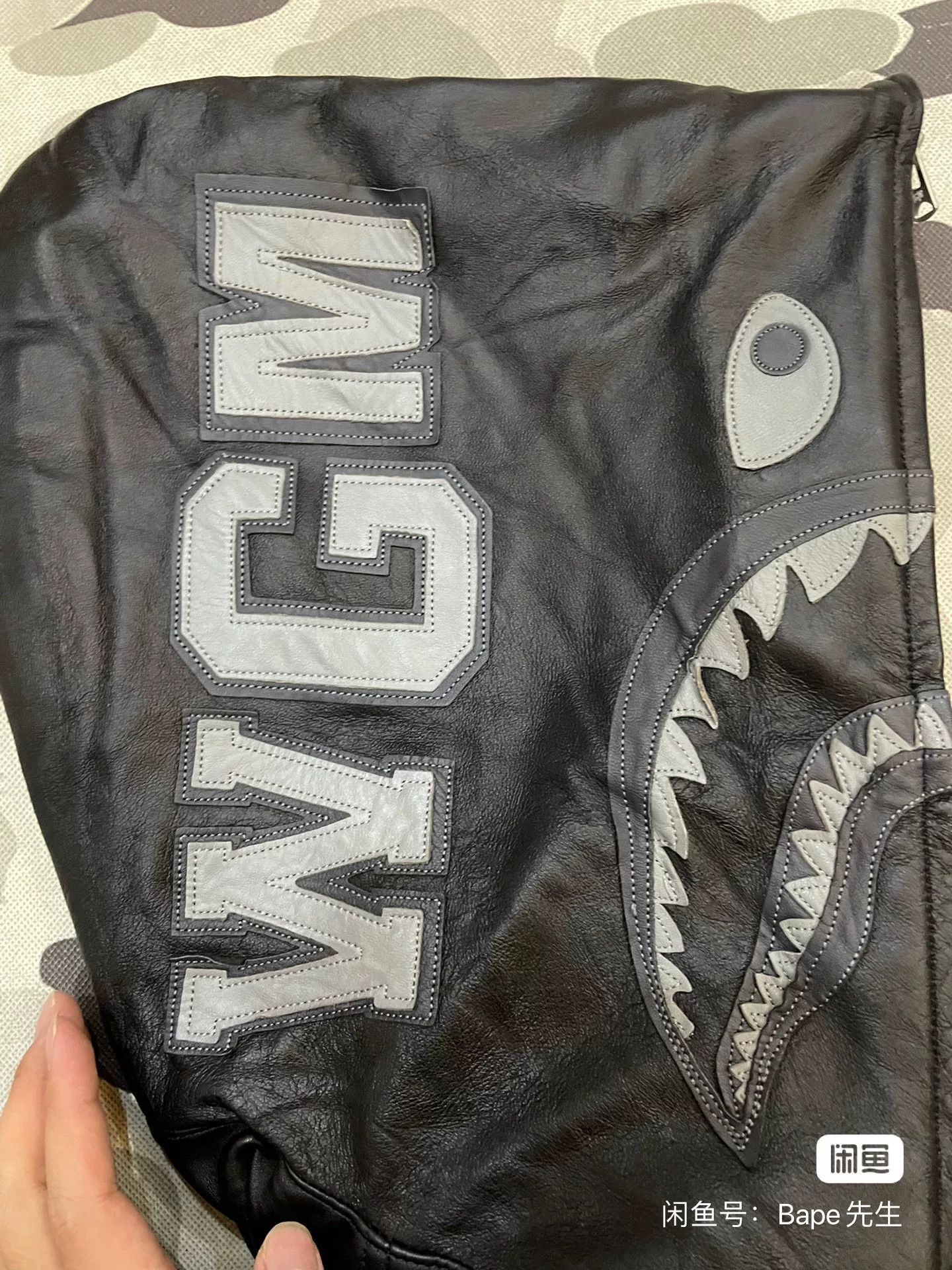 Bape Bape Shark Leather Jacket Size L Size US L / EU 52-54 / 3 - 4 Thumbnail
