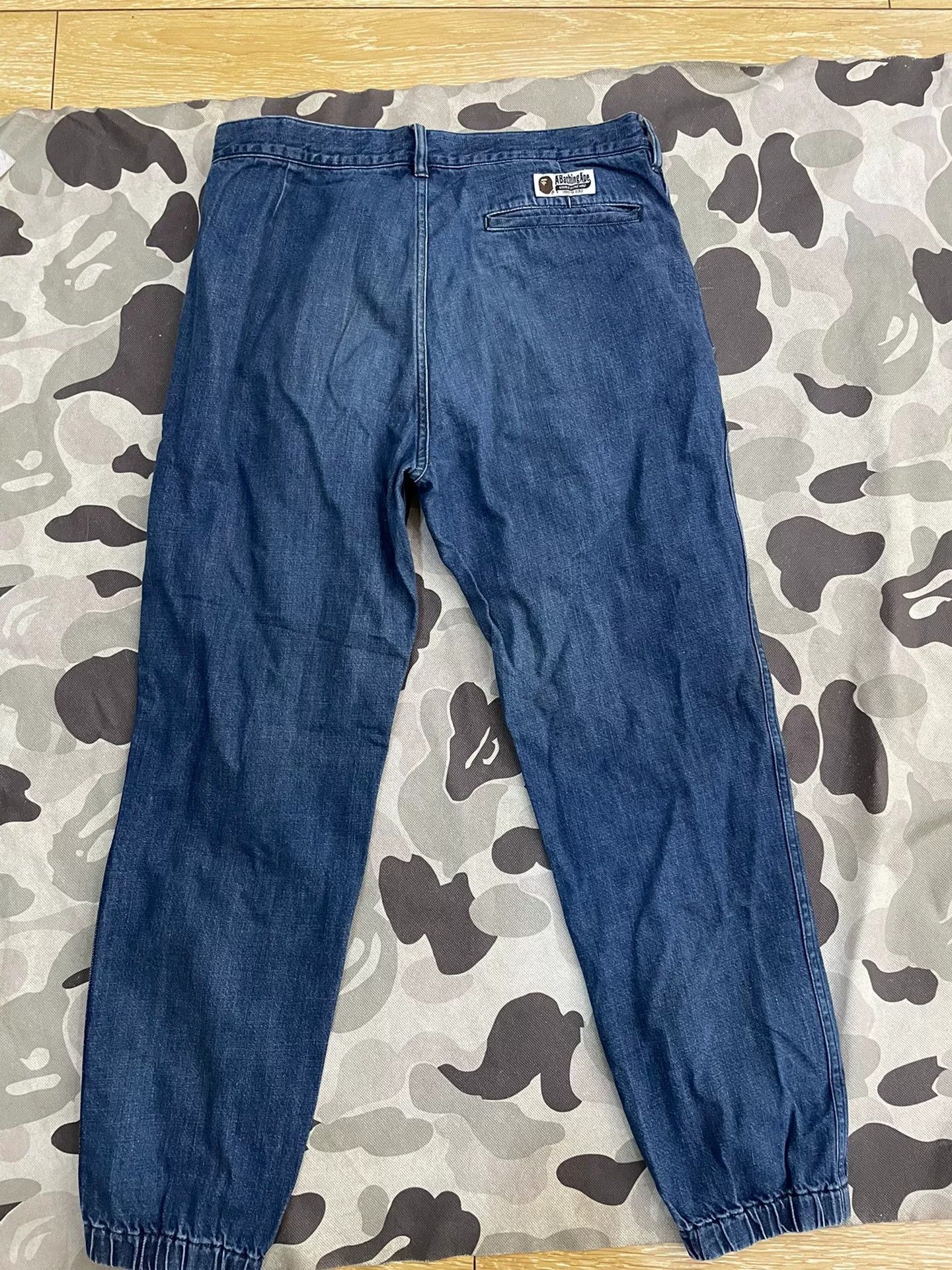 Bape BAPE Logo Patch Denim Joggers Size L Size US 34 / EU 50 - 3 Thumbnail
