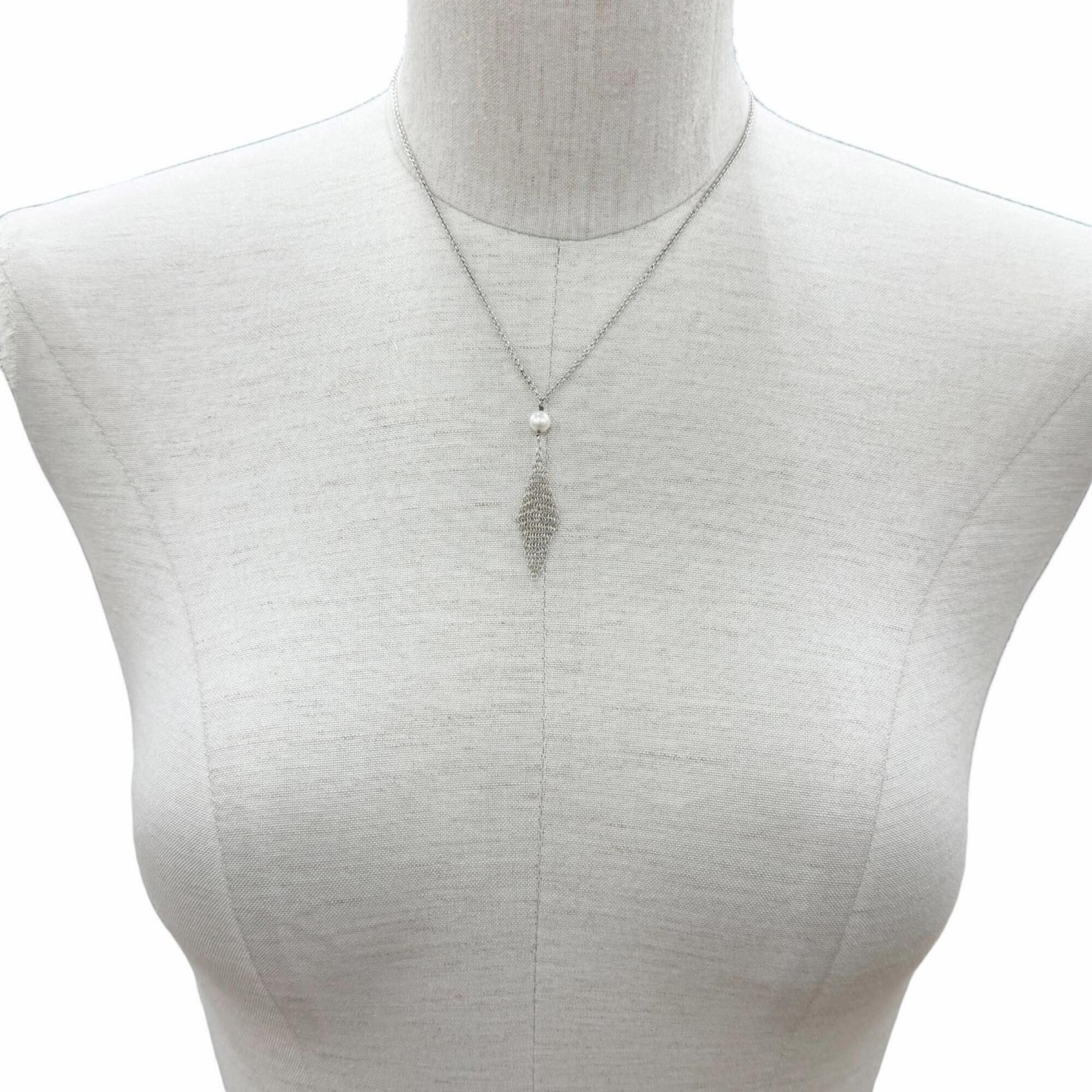 Tiffany & Co. TIFFANY&Co. Tiffany & Co. SV925 Freshwater Pearl Mesh Tassel Pendant Necklace, Silver, Weight 3.0g, Women's Size ONE SIZE - 4 Thumbnail