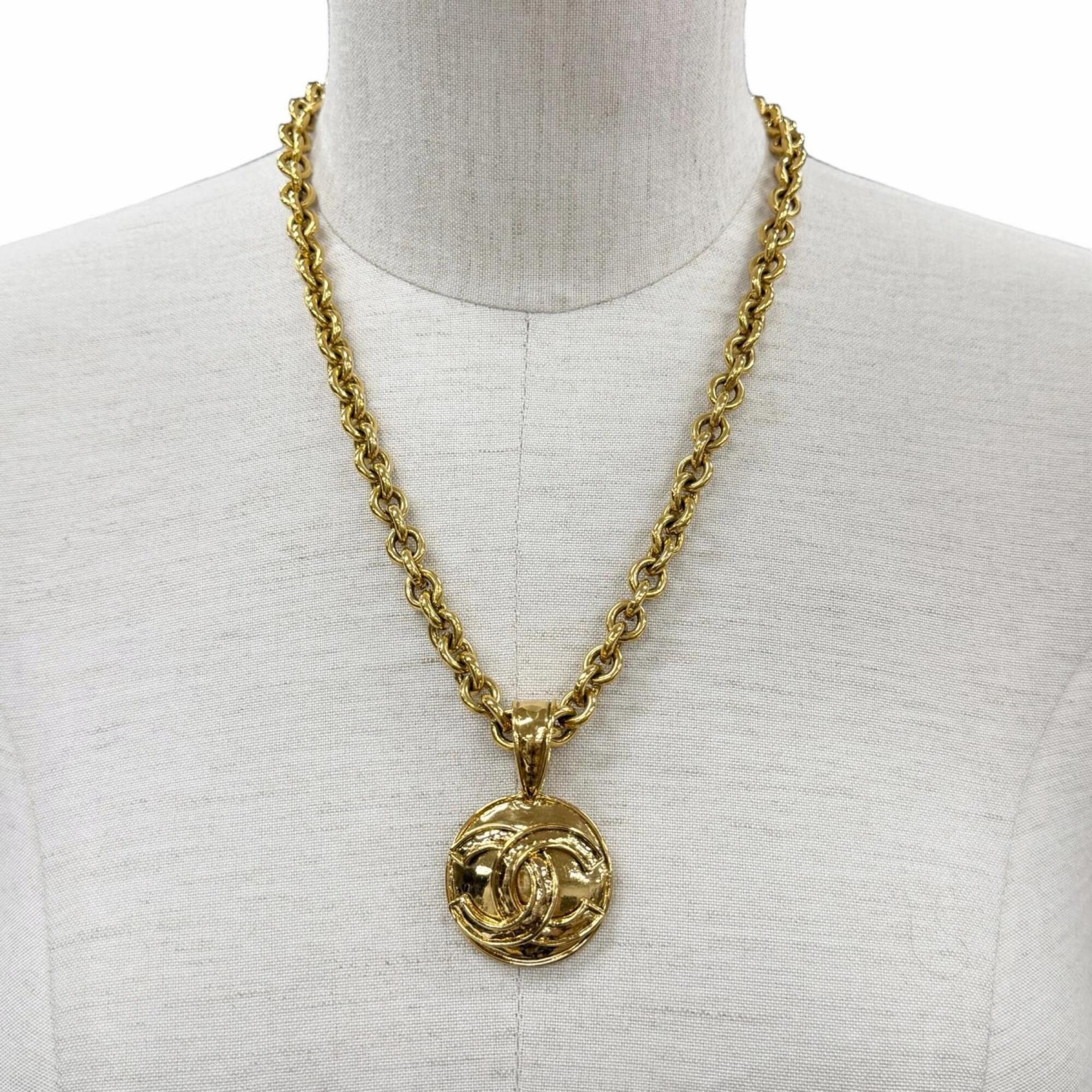 Chanel CHANEL Vintage 94P 1994 Coco Mark Chain Necklace Pendant Gold Made in France Women's Men's Size ONE SIZE - 2 Thumbnail