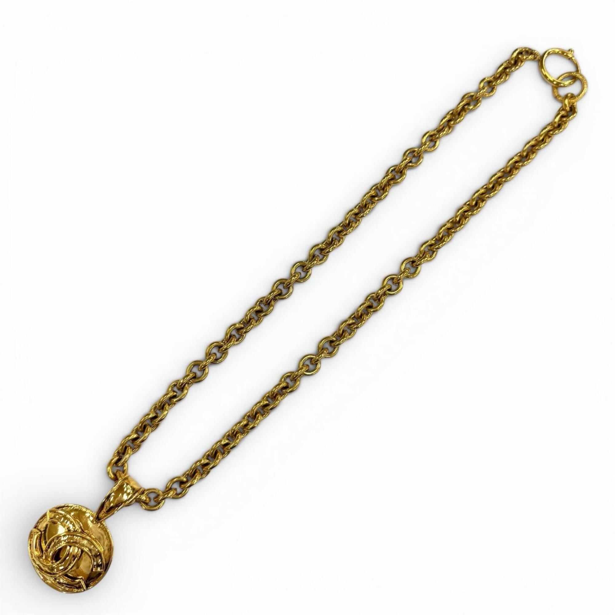 Chanel CHANEL Vintage 94P 1994 Coco Mark Chain Necklace Pendant Gold Made in France Women's Men's Size ONE SIZE - 3 Thumbnail