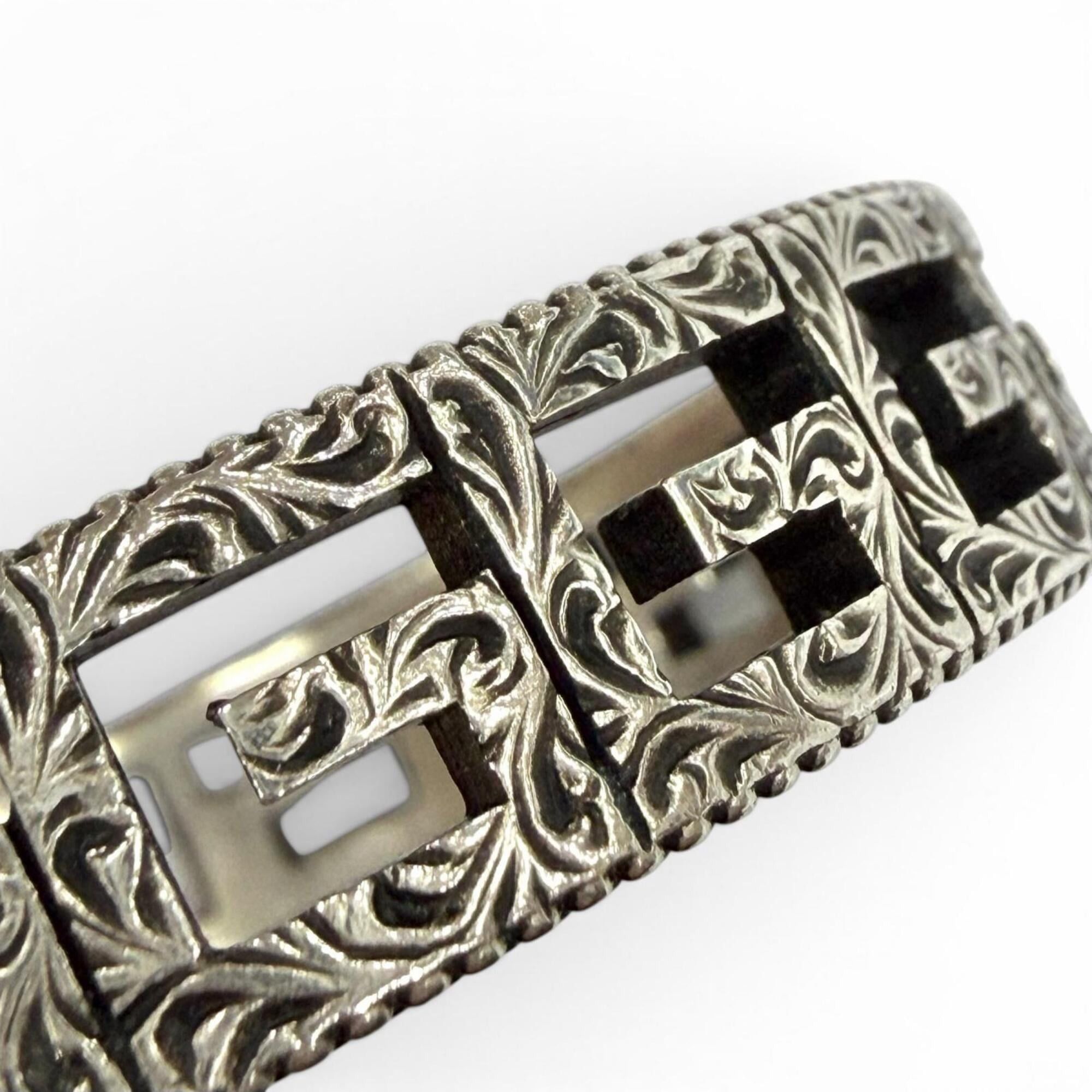 Gucci GUCCI 551919 Square G Arabesque G-Cube Bangle Bracelet, Silver, Size 16, Made in Italy, Weight 28.5g, Women's. Size ONE SIZE - 6 Thumbnail