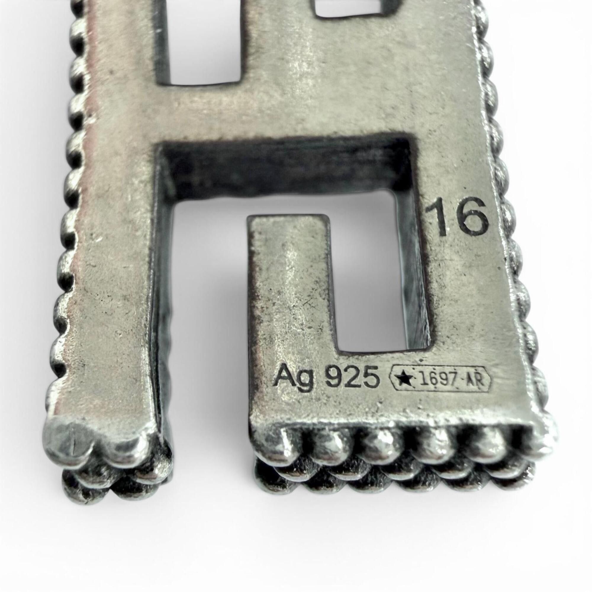Gucci GUCCI 551919 Square G Arabesque G-Cube Bangle Bracelet, Silver, Size 16, Made in Italy, Weight 28.5g, Women's. Size ONE SIZE - 8 Thumbnail