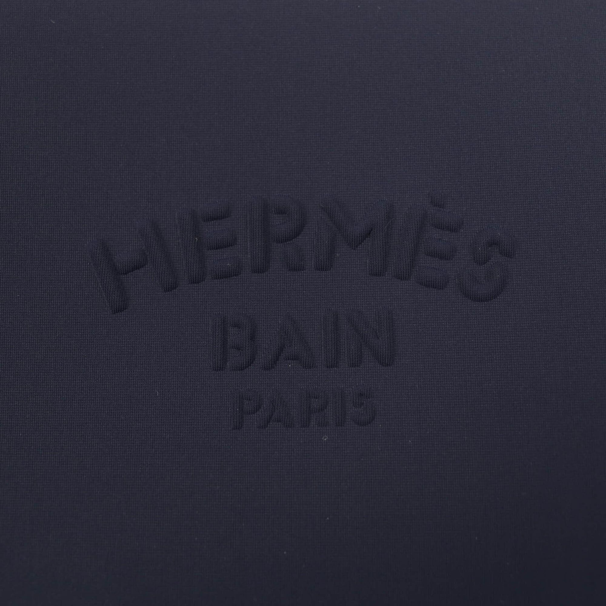 Hermes HERMES Trouse Flat PM Neoban Black Hardware Logo Zip Pouch Navy Made in France Women's Size ONE SIZE - 5 Thumbnail