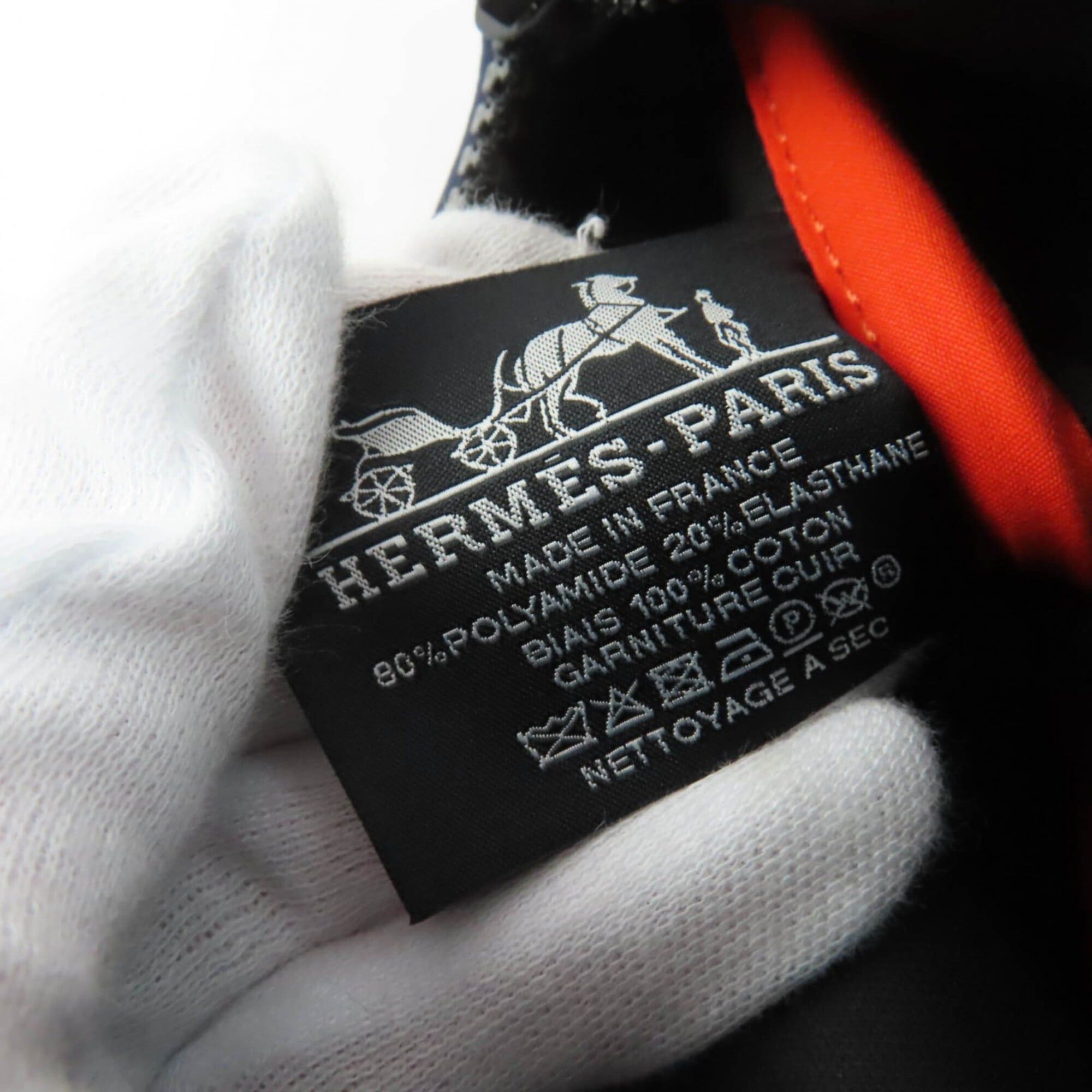 Hermes HERMES Trouse Flat PM Neoban Black Hardware Logo Zip Pouch Navy Made in France Women's Size ONE SIZE - 8 Thumbnail