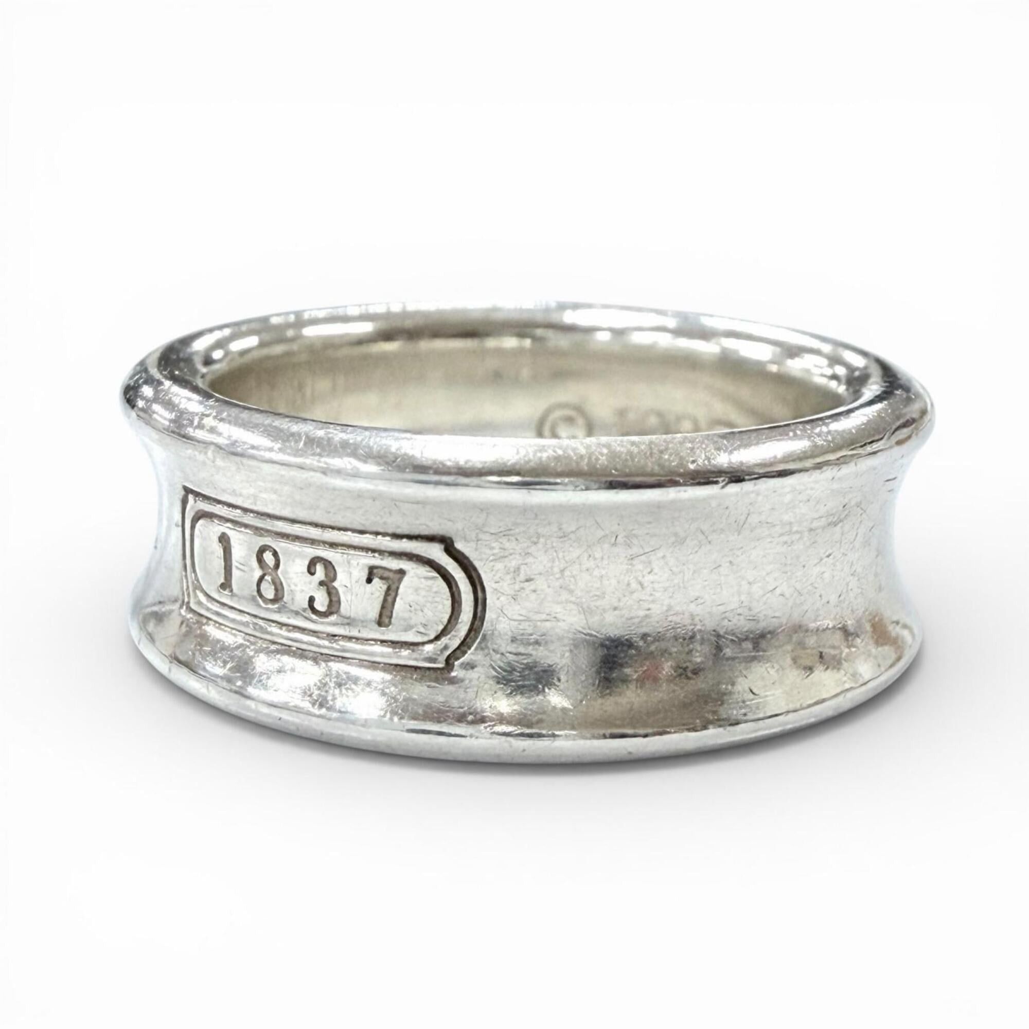 Tiffany & Co. TIFFANY&Co. Tiffany 1837 Narrow Ring Medium 925 Current Model Accessory Silver Weight 6.9g Women's Size ONE SIZE - 2 Thumbnail