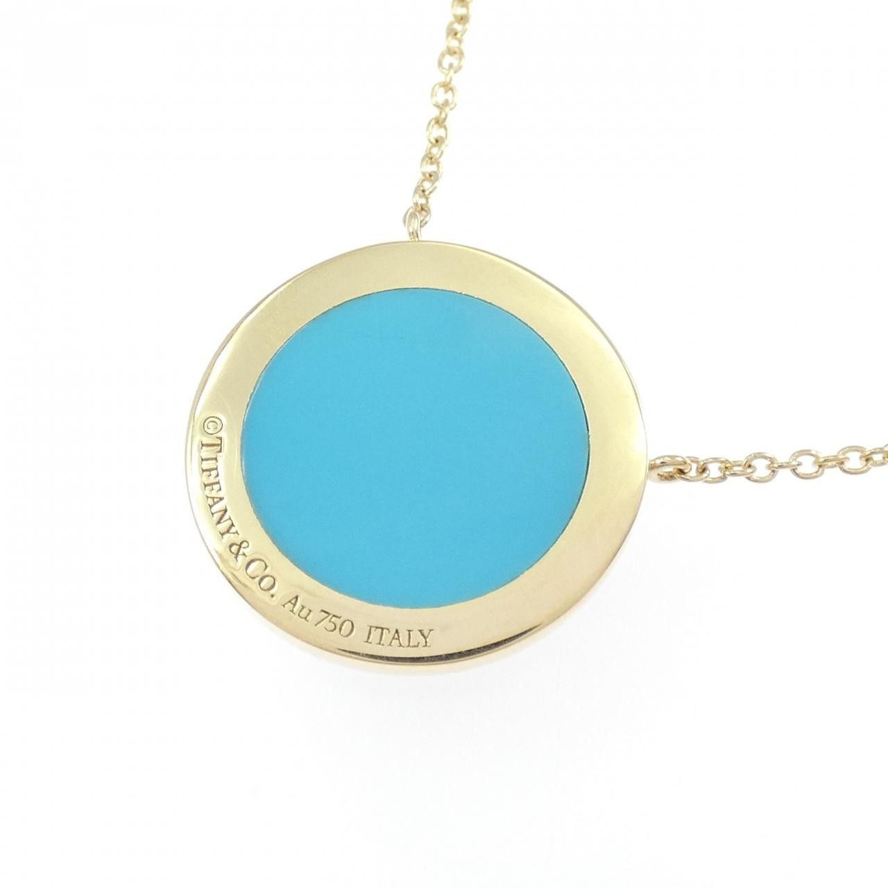 Tiffany & Co. Tiffany & Co. Tiffany T Circle 750 Yellow Gold Turquoise Diamond Necklace Precious Metal Necklace DUTY FREE for USA Size ONE SIZE - 4 Thumbnail