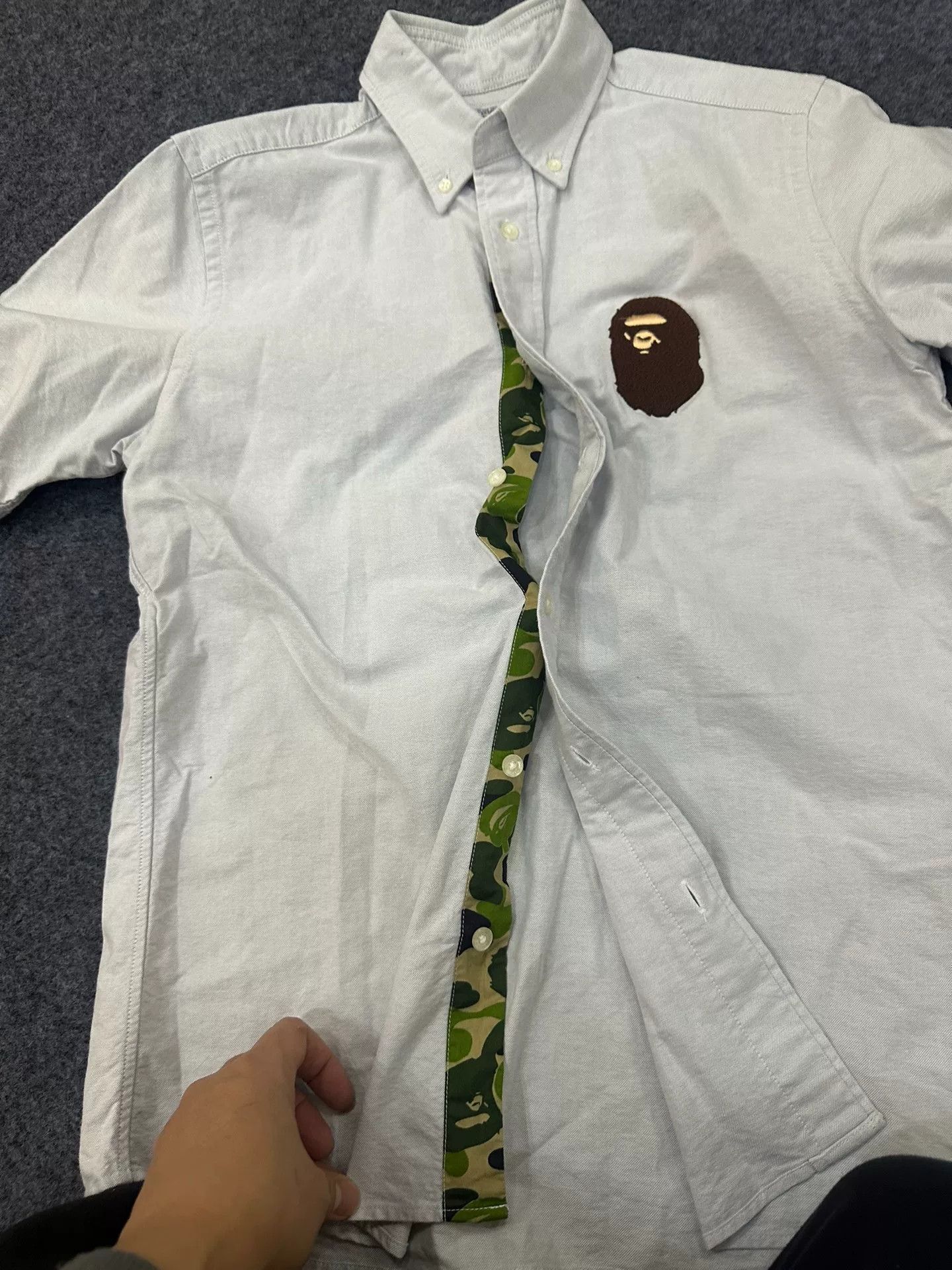 Bape BAPE Logo Embroidery Button Up Shirt Size M Size US M / EU 48-50 / 2 - 8 Thumbnail