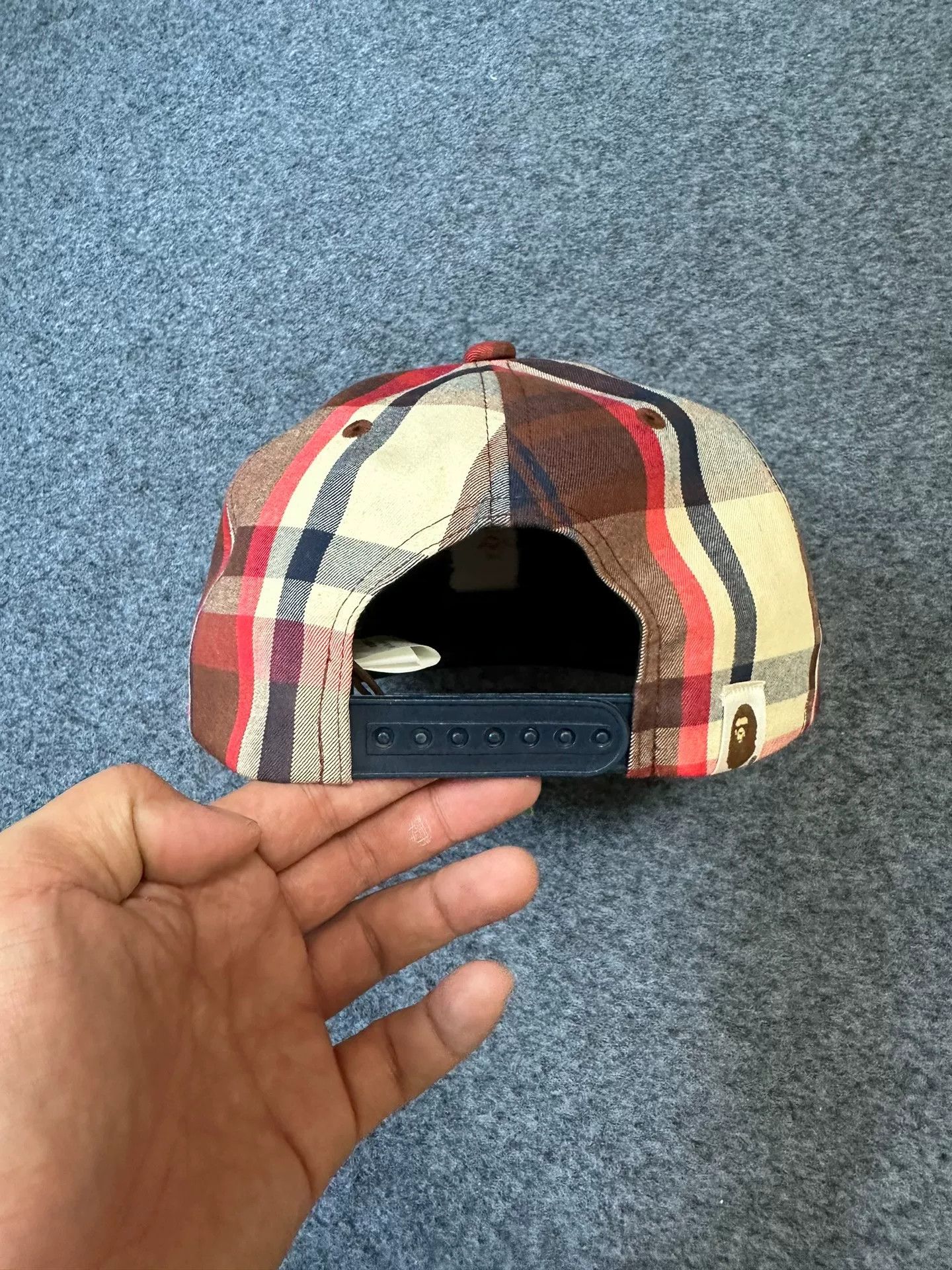 Bape Bape Plaid Ape Head Snapback Cap One Size Size ONE SIZE - 4 Thumbnail