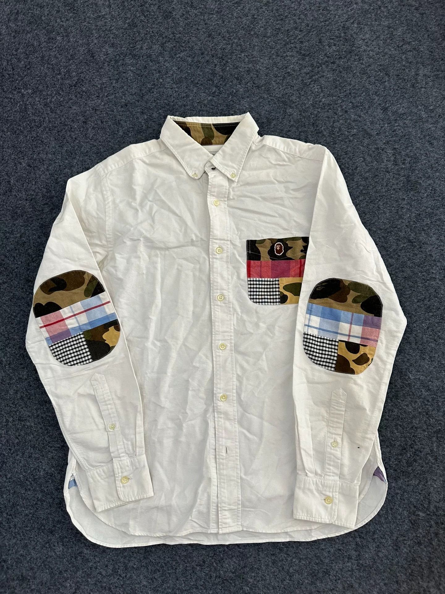 Bape BAPE Patchwork Camo Button Up Shirt Size L Size US L / EU 52-54 / 3 - 2 Thumbnail