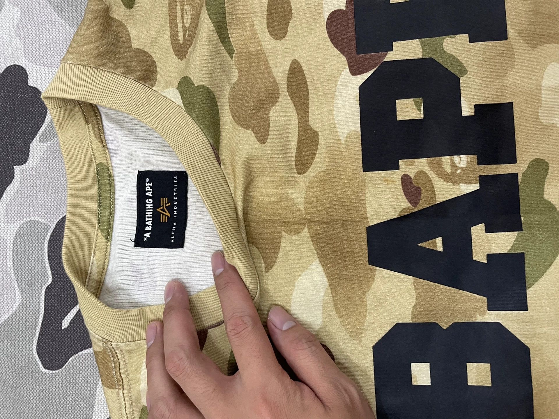 Bape A Bathing Ape x Alpha Industries Camo T-Shirt US M Size US M / EU 48-50 / 2 - 5 Thumbnail