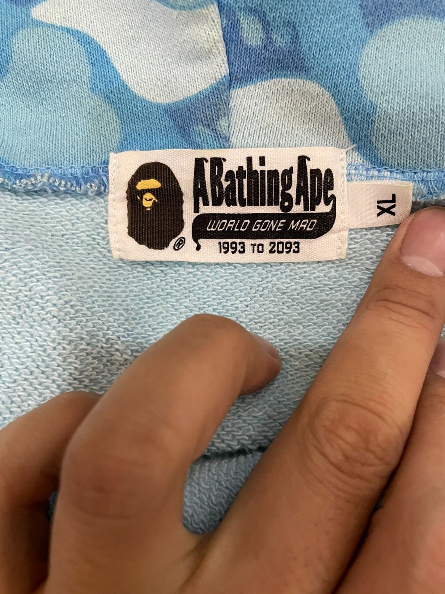 Bape A BATHING APE Blue Camo Shark Full Zip Hoodie Size XL Size US XL / EU 56 / 4 - 6 Thumbnail