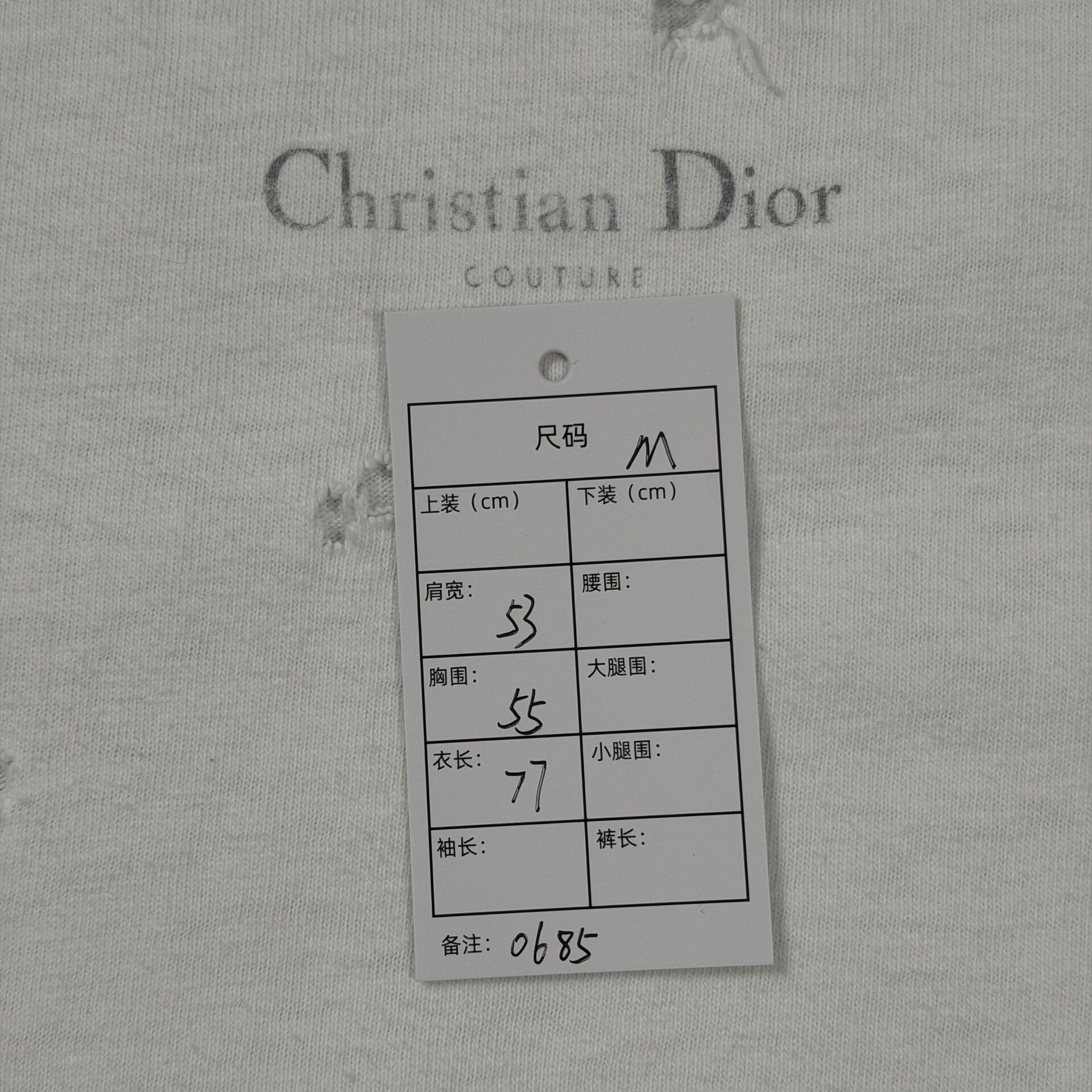 Dior Dior Distressed Couture Logo T-Shirt Size M Size US M / EU 48-50 / 2 - 6 Thumbnail