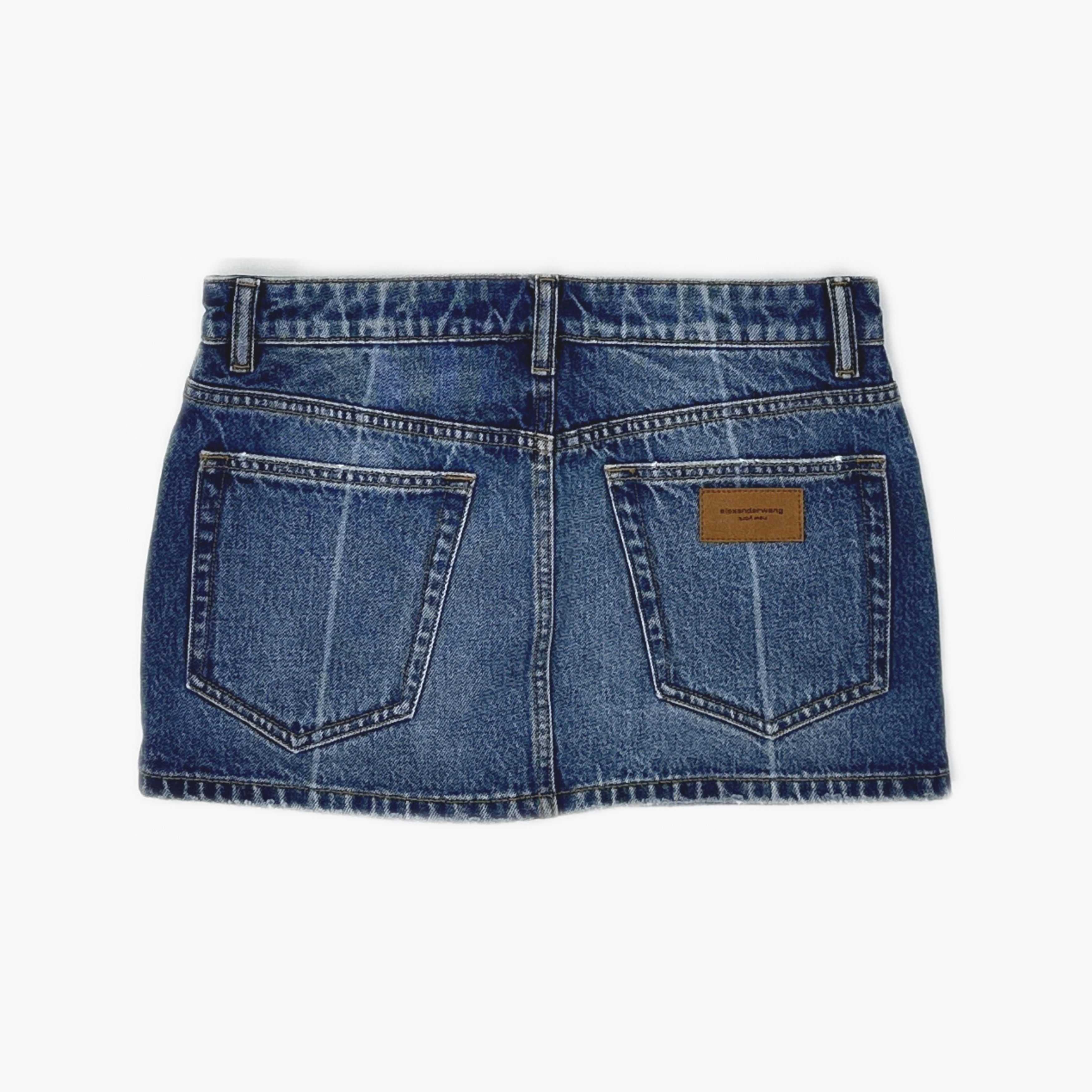 Alexander Wang Alexander Wang Blue Denim Mini Skirt Size 26 Size 26" / US 2 / IT 38 - 2 Thumbnail