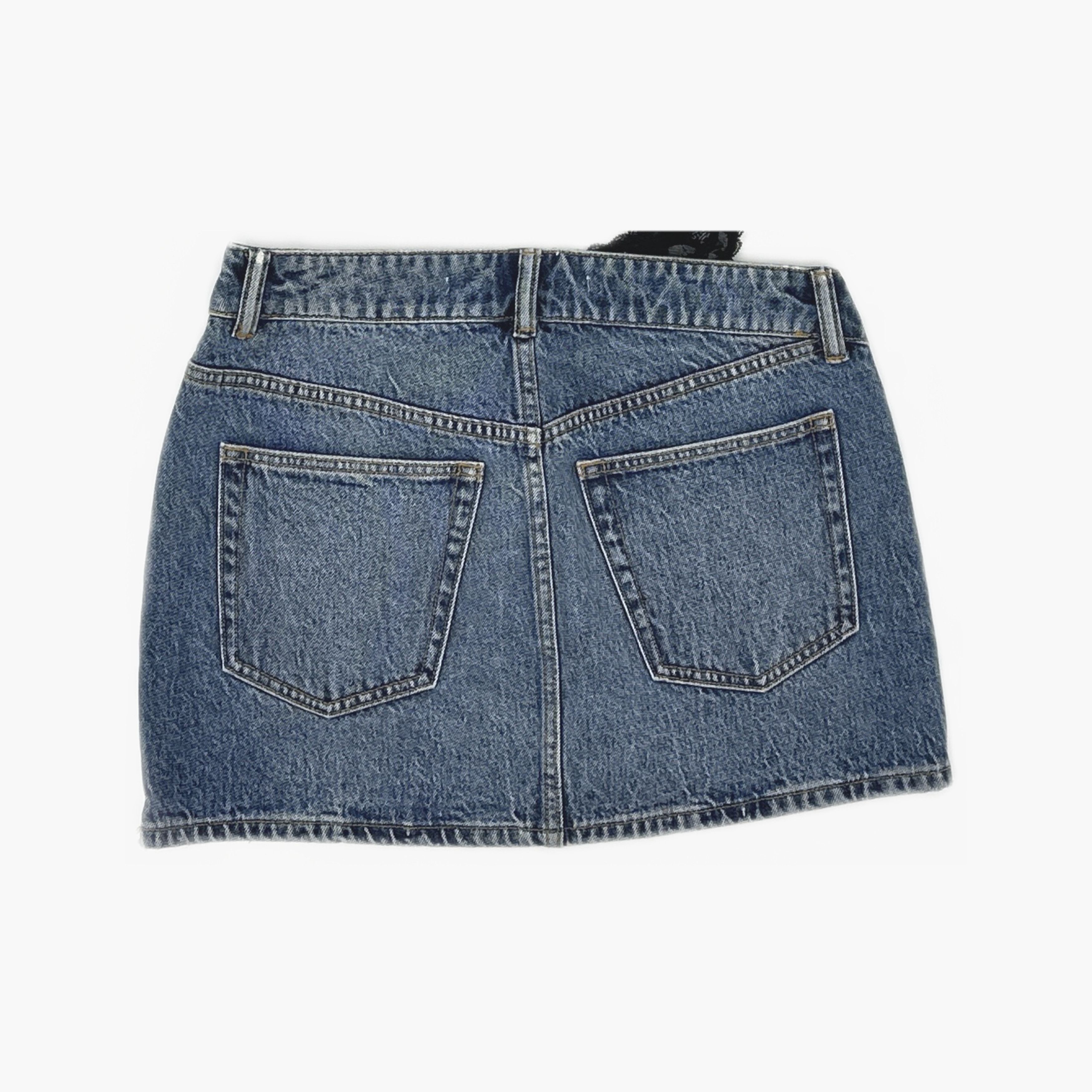 Alexander Wang Alexander Wang Lace Trim Denim Mini Skirt Size 28 Size 28" / US 6 / IT 42 - 2 Thumbnail