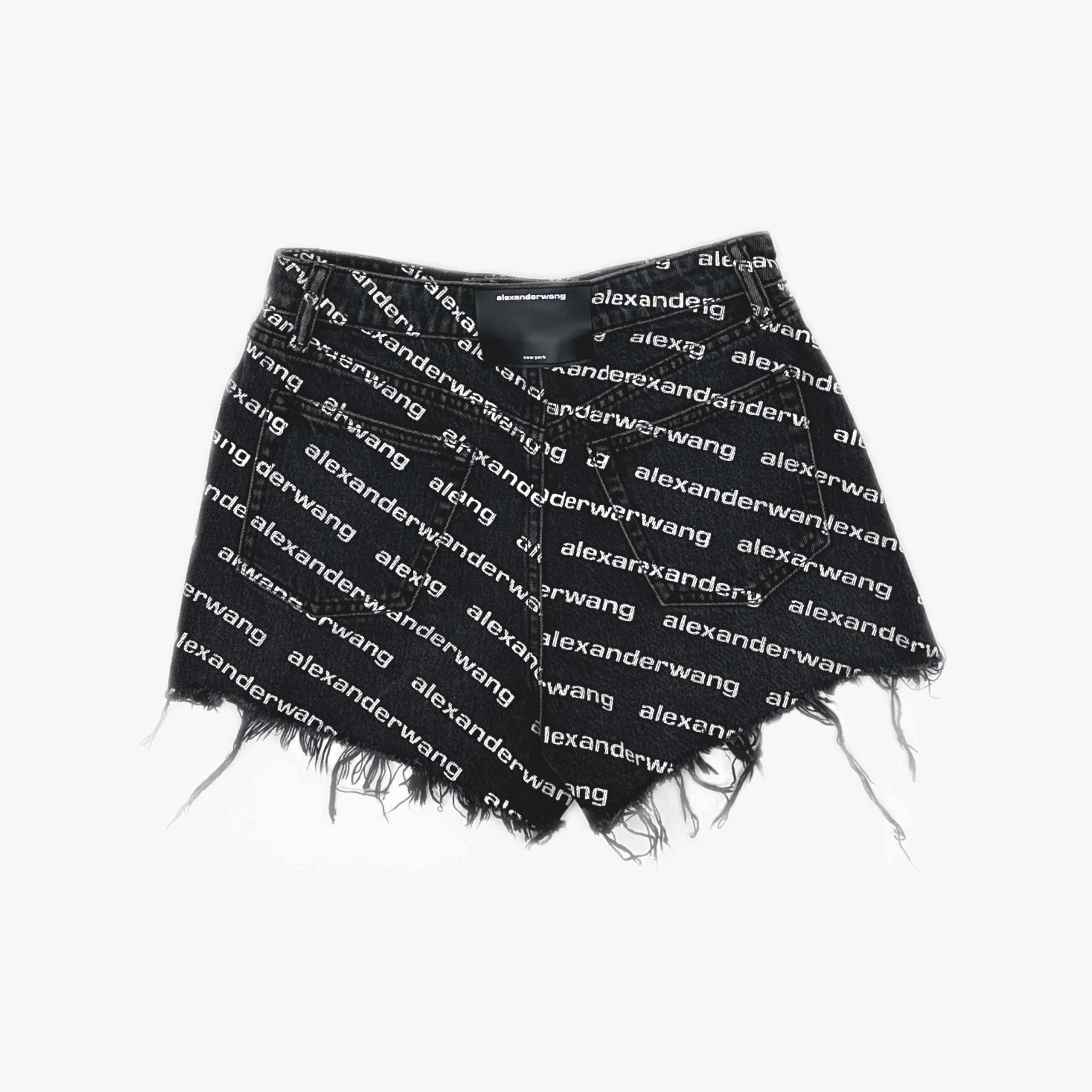 Alexander Wang Alexander Wang Logo Print Denim Shorts Size 27 Size 27" / US 4 / IT 40 - 2 Thumbnail