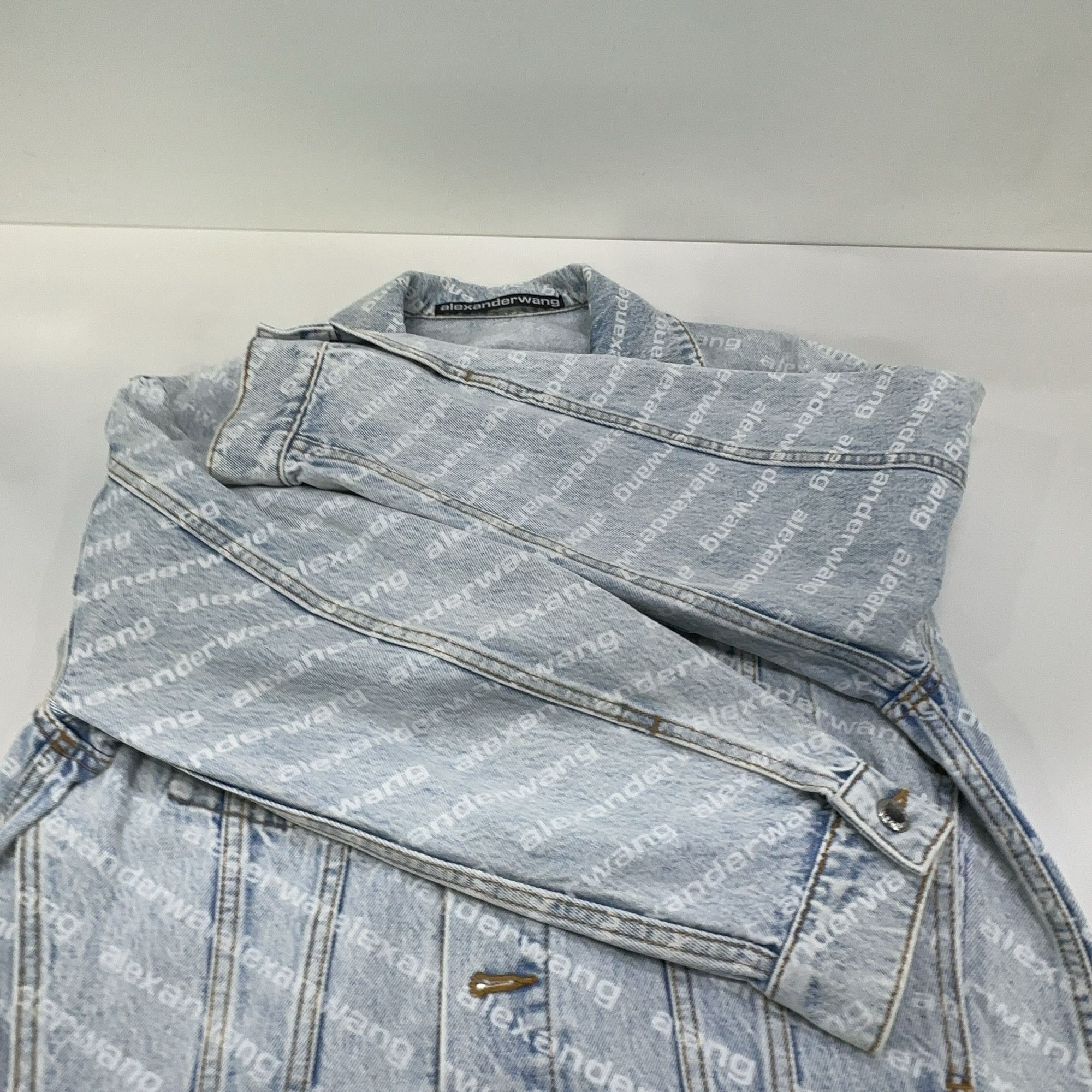 Alexander Wang Alexander Wang Logo Print Denim Jacket XS Size XS / US 0-2 / IT 36-38 - 7 Thumbnail