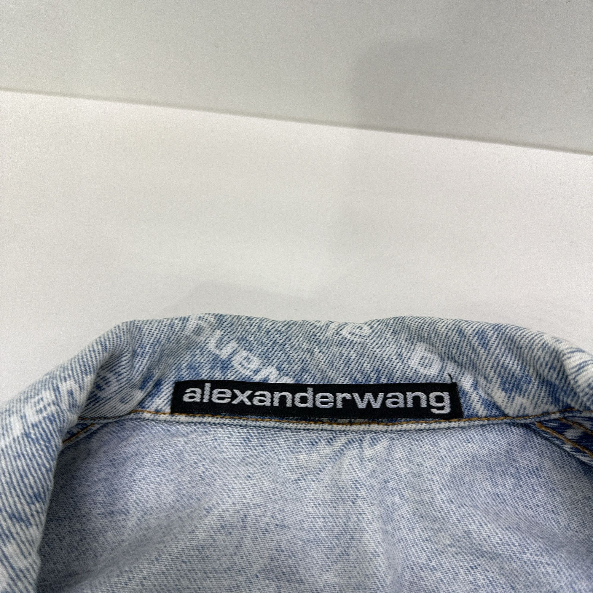 Alexander Wang Alexander Wang Logo Print Denim Jacket XS Size XS / US 0-2 / IT 36-38 - 3 Thumbnail