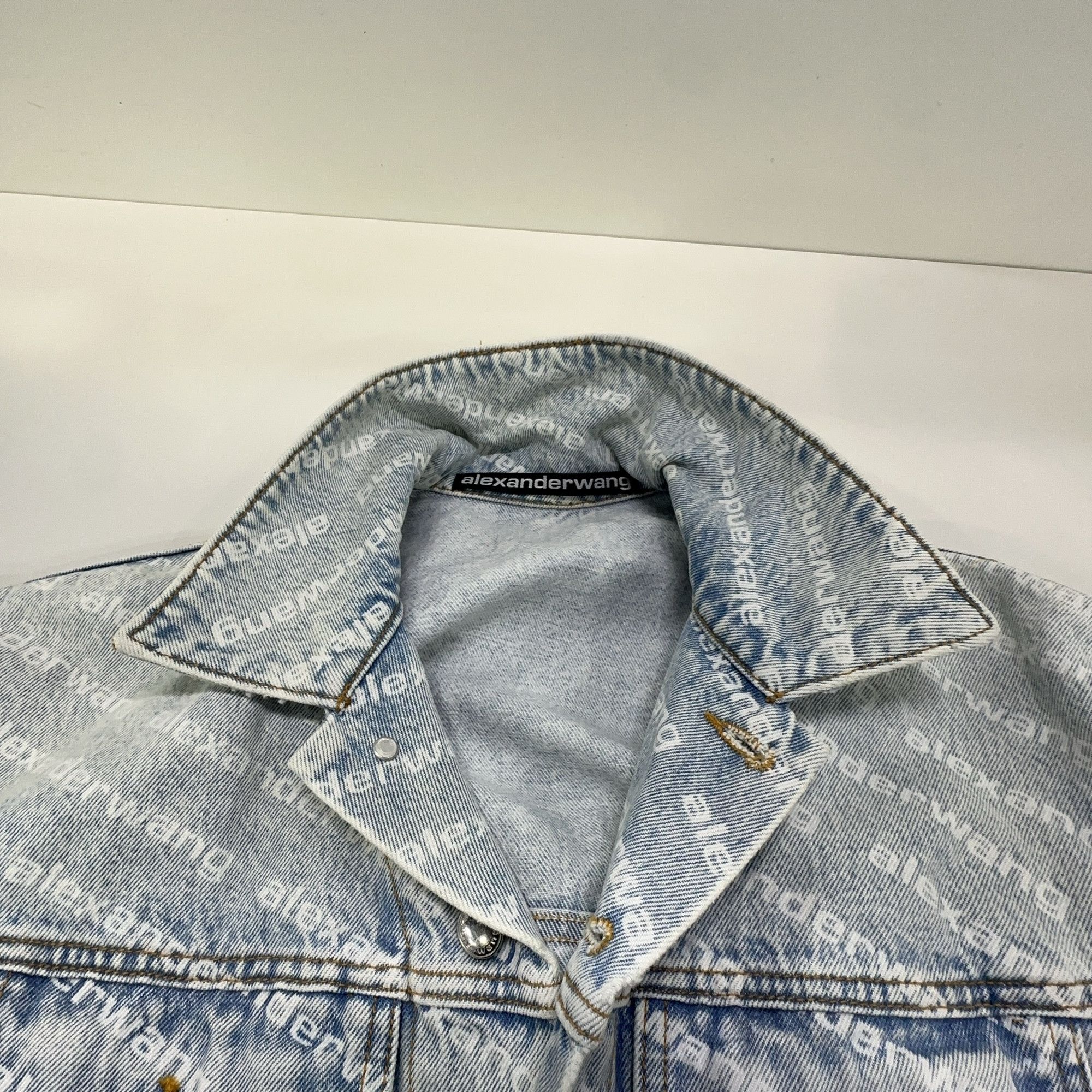Alexander Wang Alexander Wang Logo Print Denim Jacket XS Size XS / US 0-2 / IT 36-38 - 6 Thumbnail