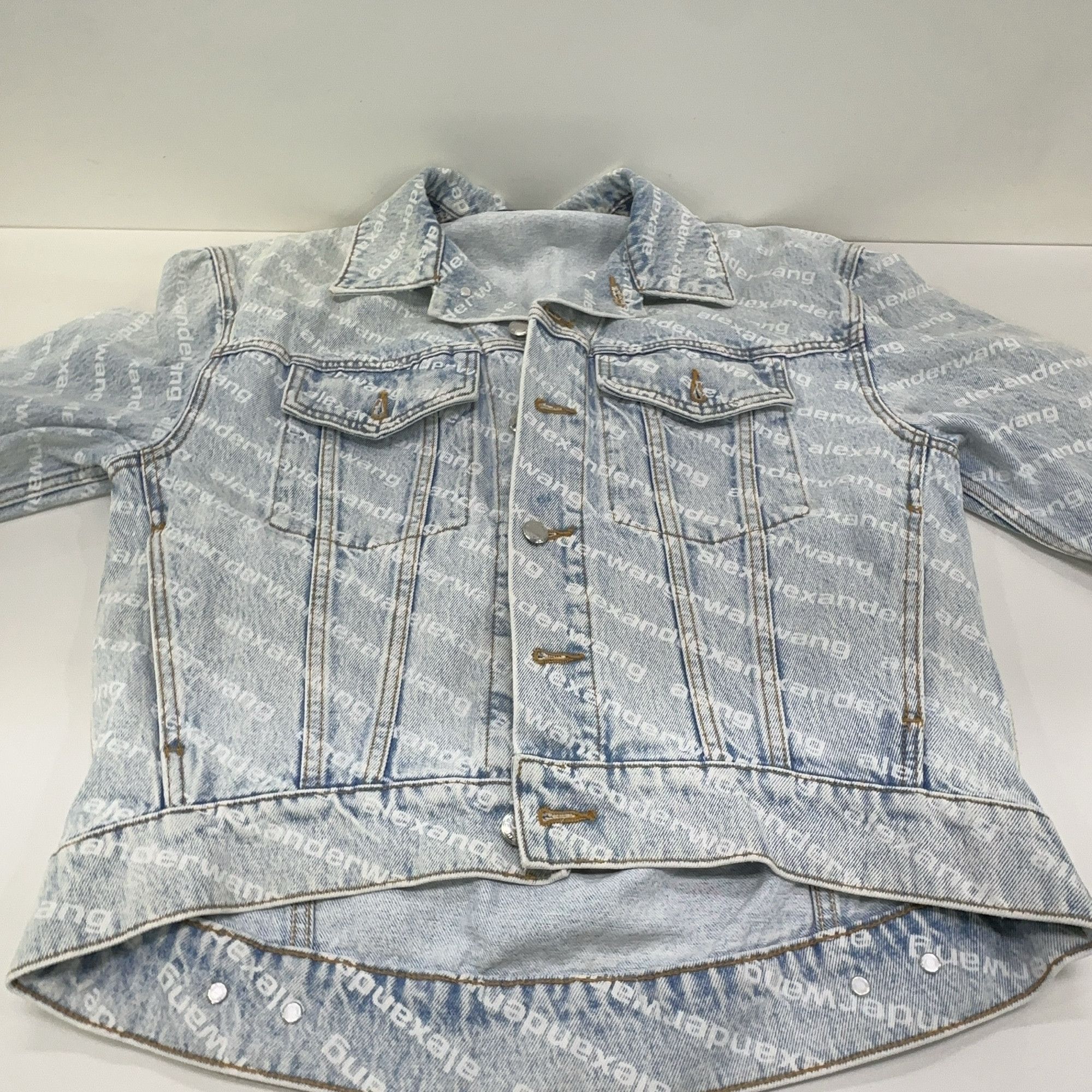 Alexander Wang Alexander Wang Logo Print Denim Jacket XS Size XS / US 0-2 / IT 36-38 - 9 Thumbnail