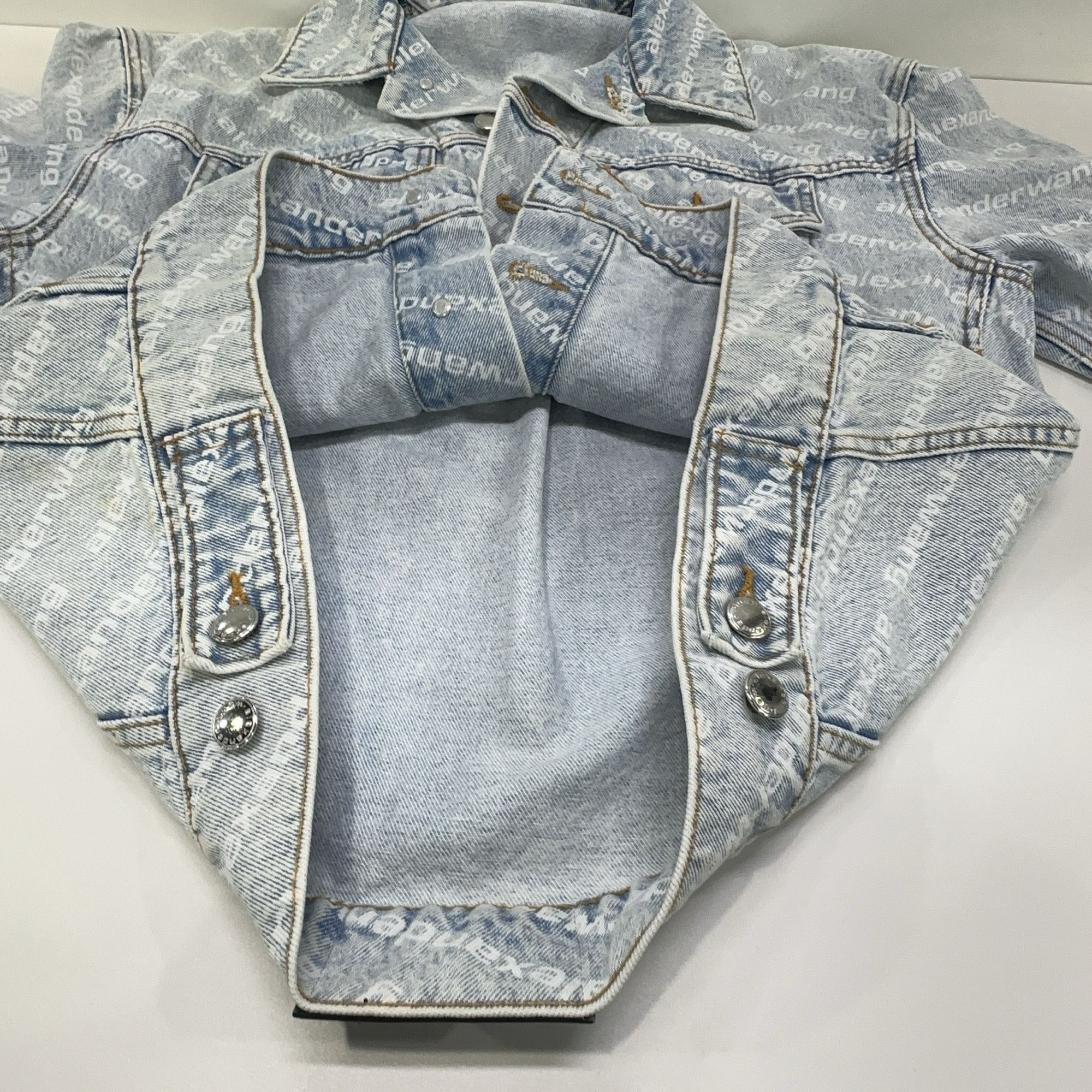 Alexander Wang Alexander Wang Logo Print Denim Jacket XS Size XS / US 0-2 / IT 36-38 - 10 Thumbnail