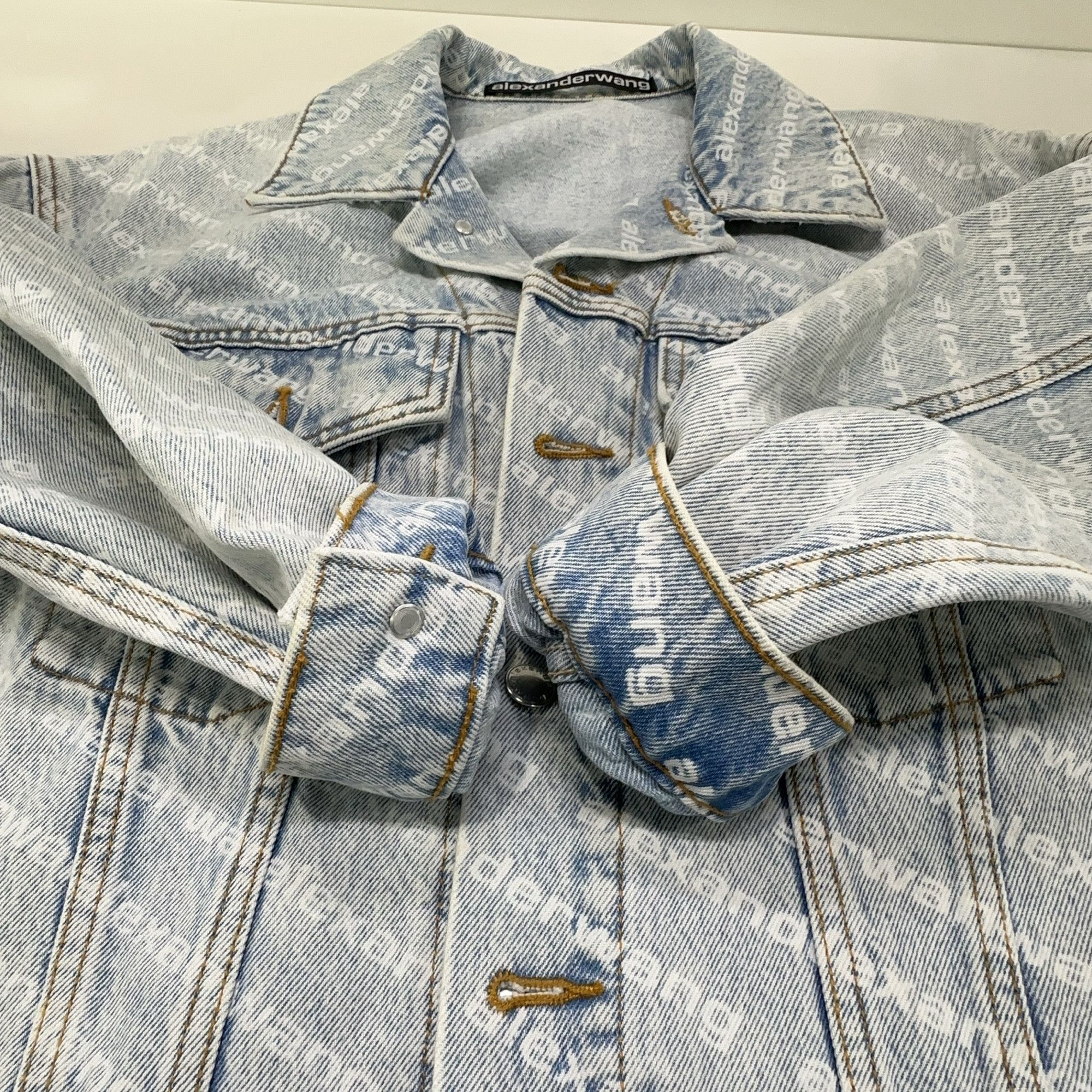 Alexander Wang Alexander Wang Logo Print Denim Jacket XS Size XS / US 0-2 / IT 36-38 - 8 Thumbnail