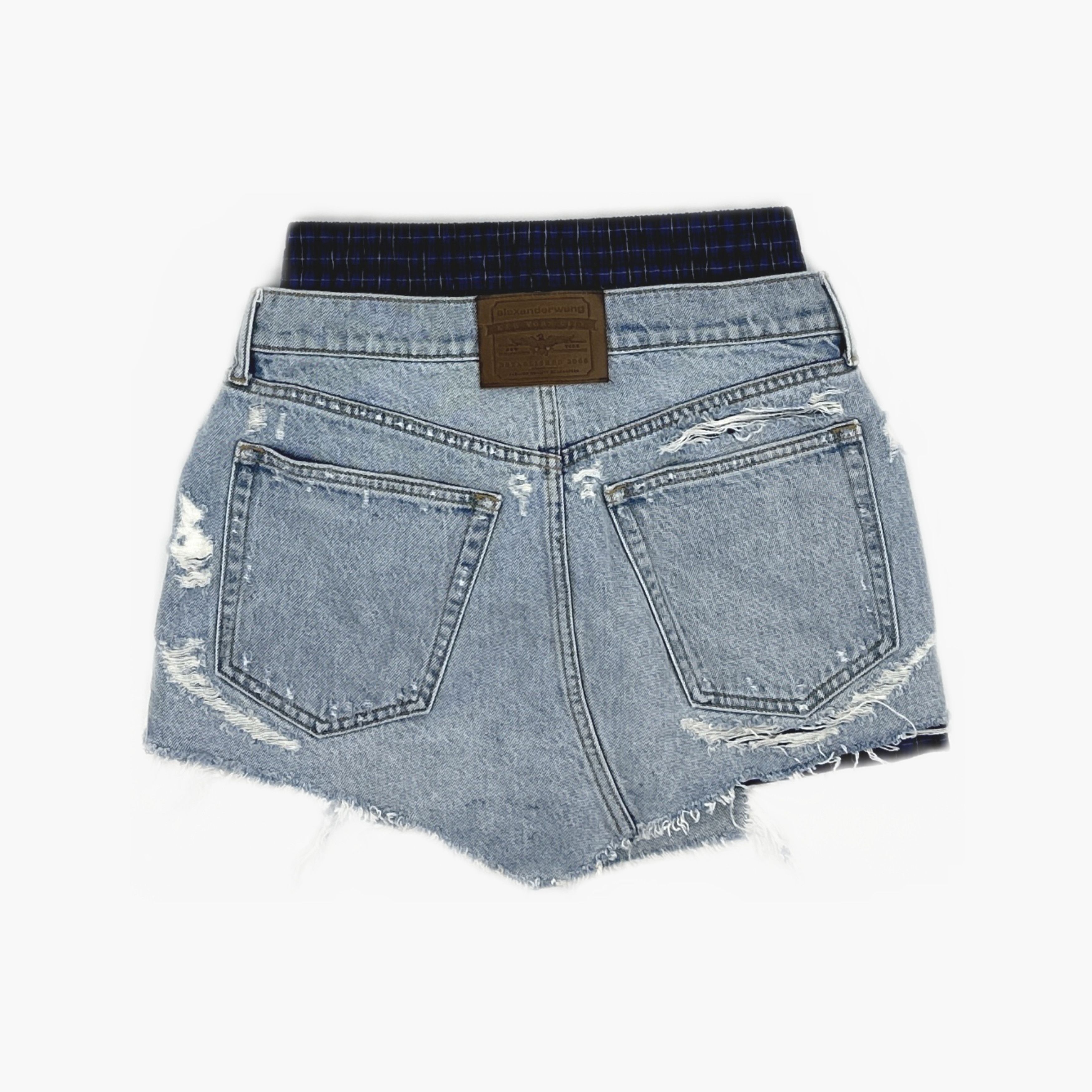 Alexander Wang Alexander Wang Plaid Waistband Denim Shorts Size 25 Size 25" / US 0 / IT 36 - 2 Thumbnail