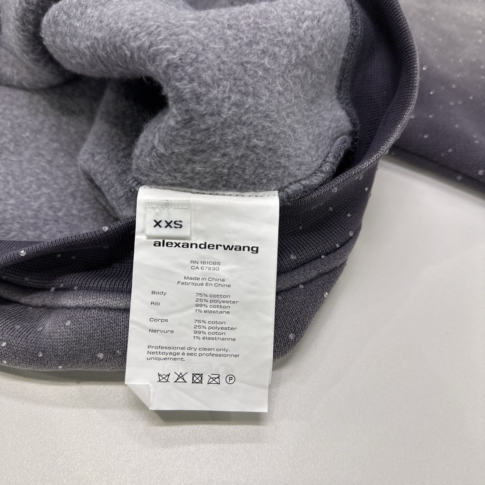 Alexander Wang Alexander Wang Rhinestone Zip Up Hoodie Size XXS Size US XXS / EU 40 - 4 Thumbnail