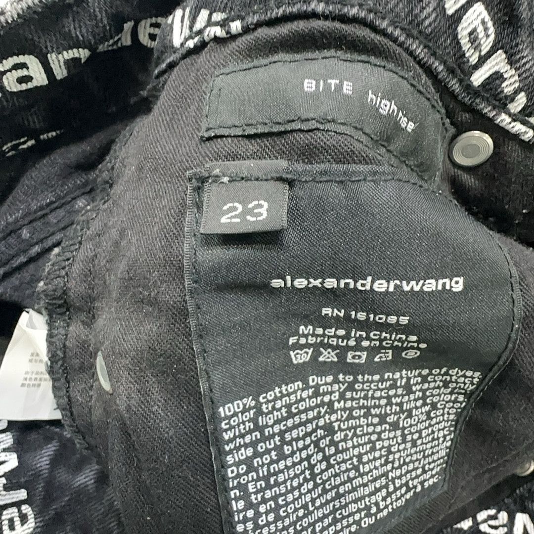Alexander Wang Alexander Wang Logo Print Denim Shorts Size 23 Size 23" - 4 Thumbnail