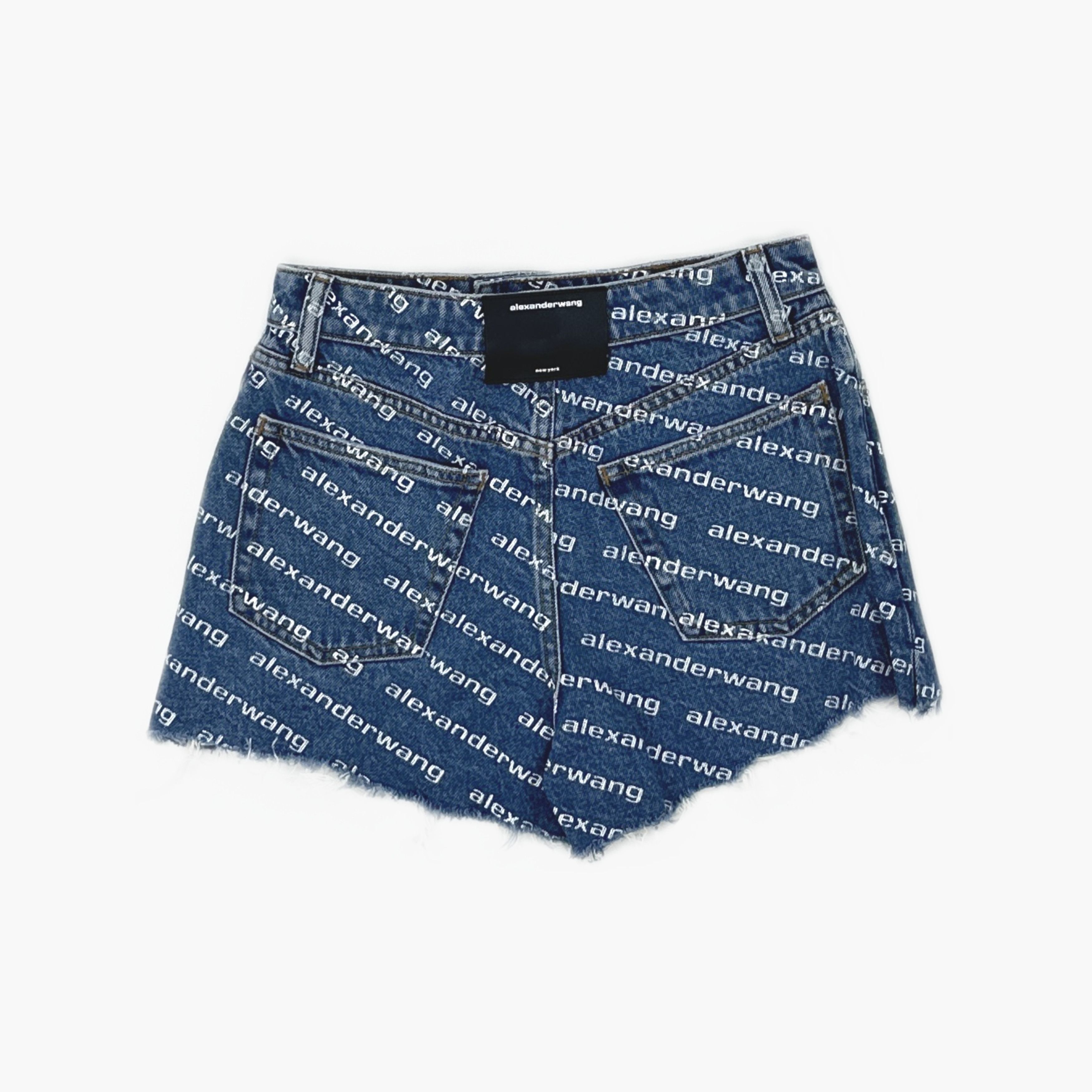 Alexander Wang Alexander Wang Logo Print Denim Shorts Size 26 Size 26" / US 2 / IT 38 - 2 Thumbnail