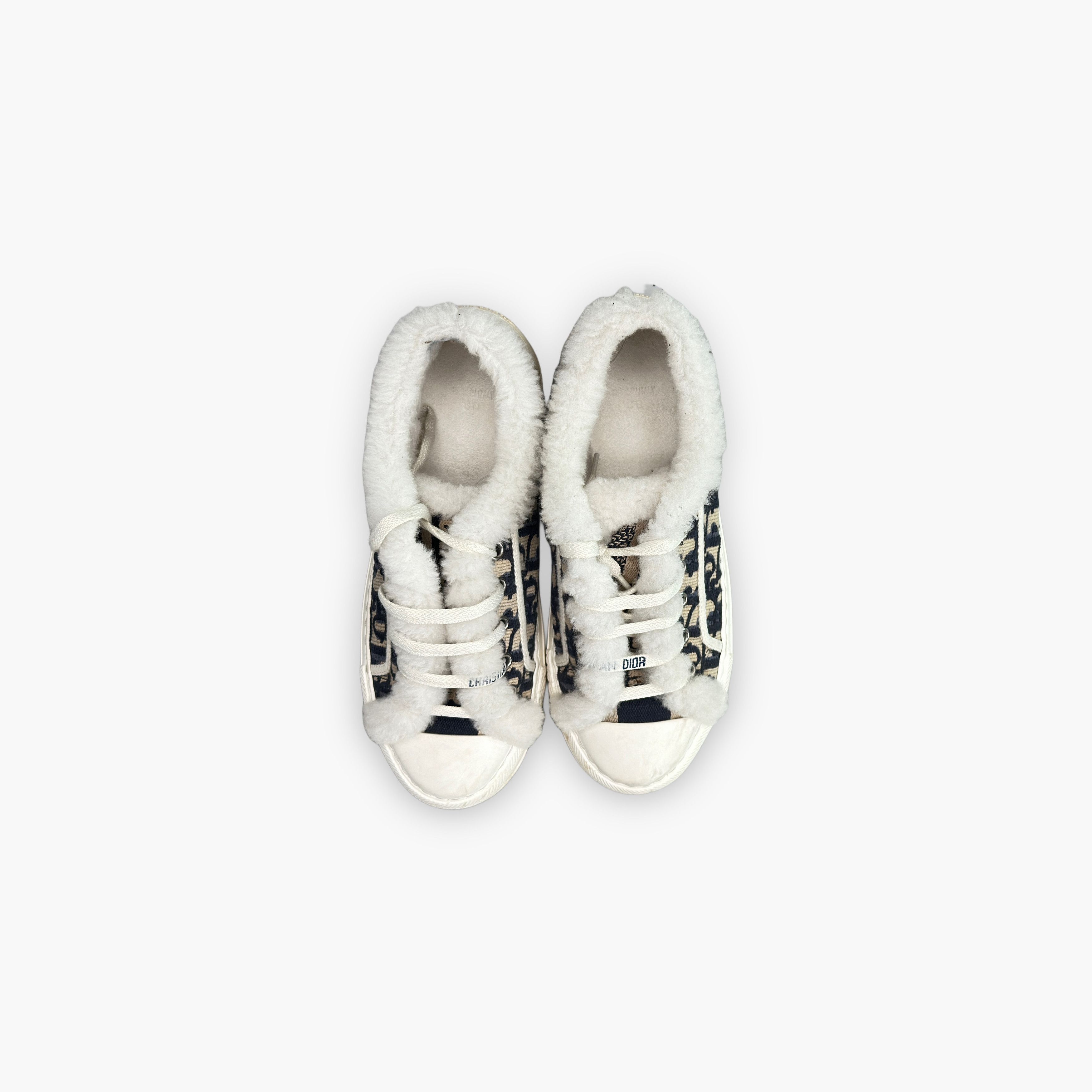 Dior Dior Oblique Fur Low-Top Sneakers Size 36.5 Size US 6.5 / IT 36.5 - 9 Thumbnail