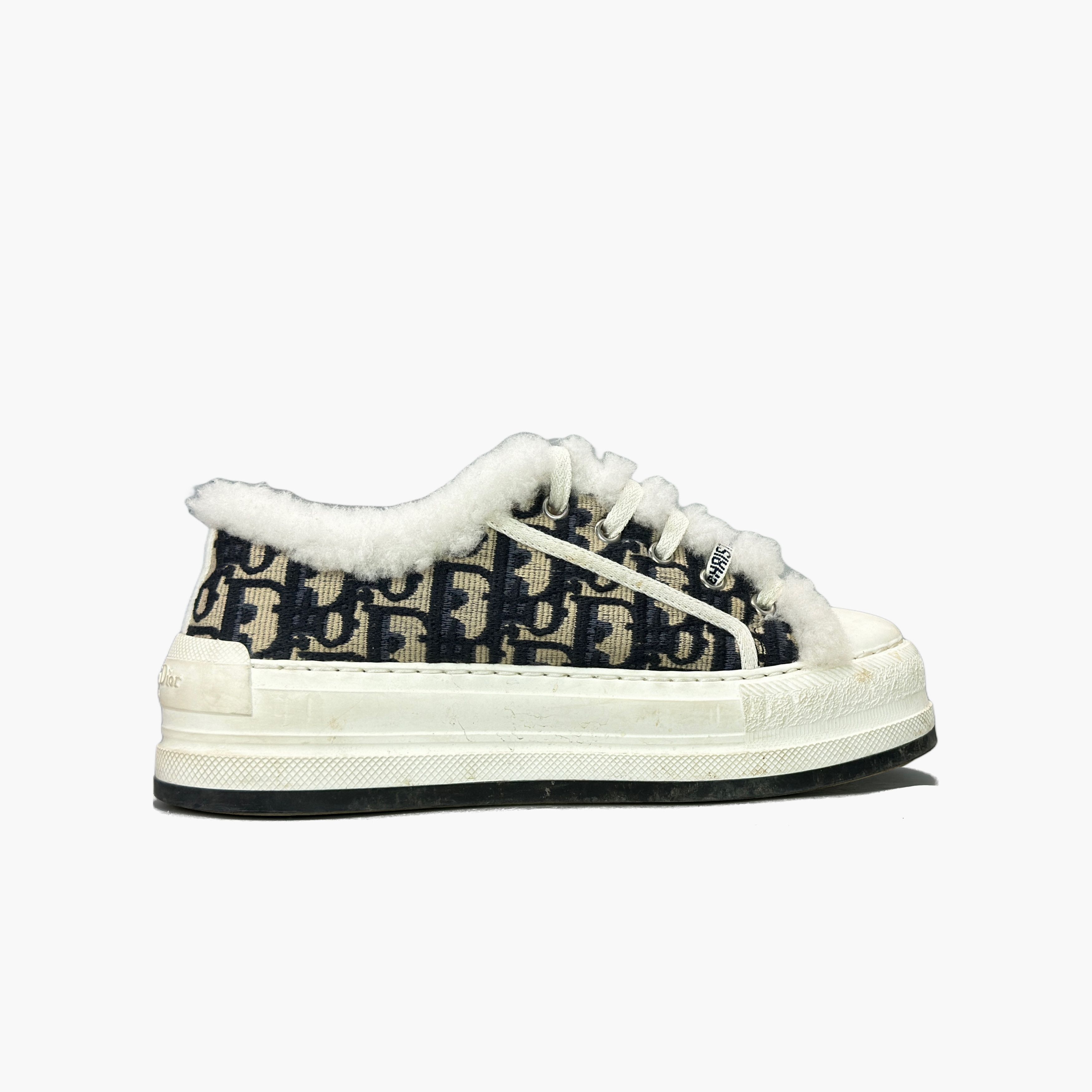 Dior Dior Oblique Fur Low-Top Sneakers Size 36.5 Size US 6.5 / IT 36.5 - 2 Thumbnail