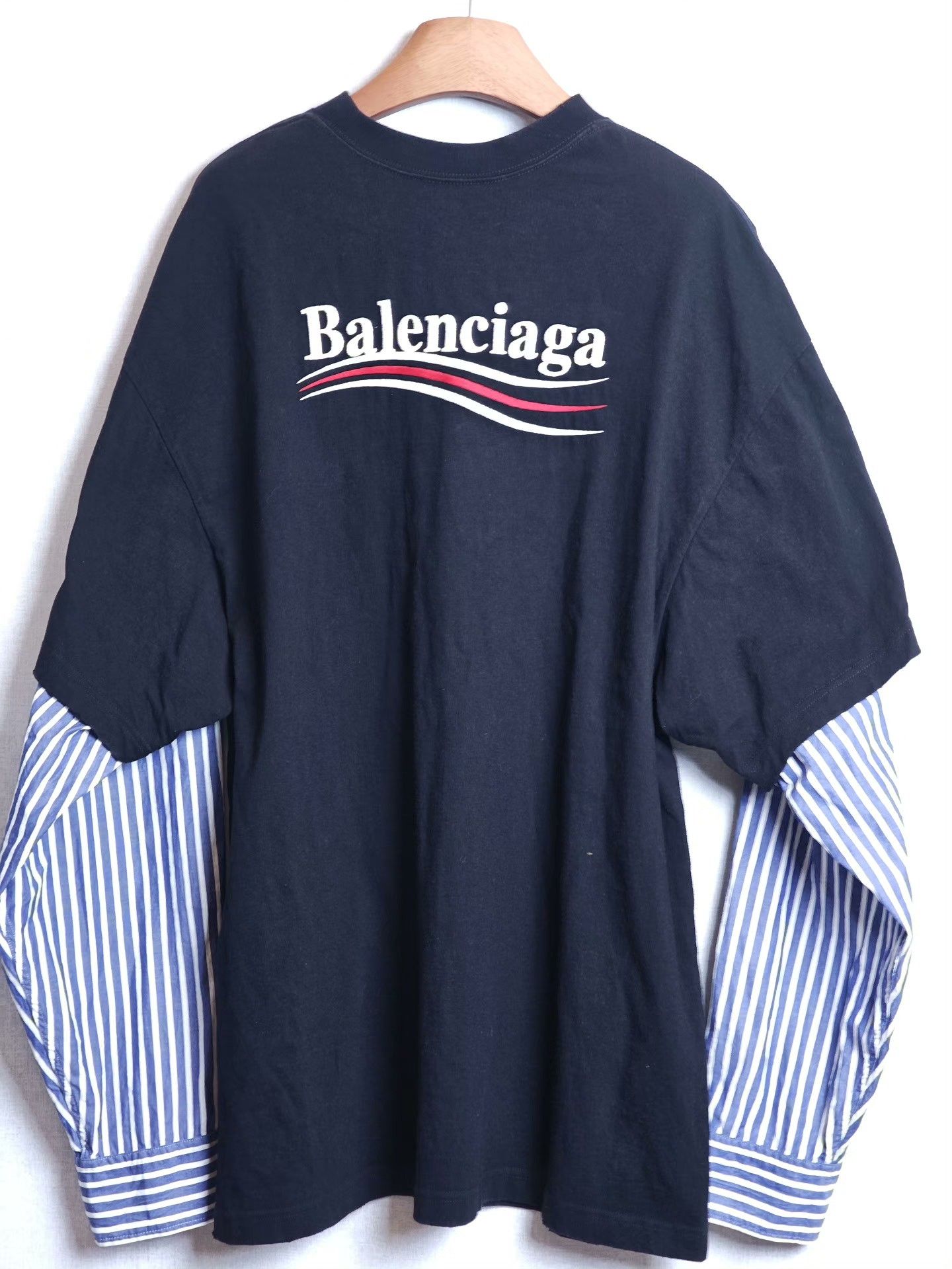 Balenciaga Balenciaga Layered Striped Long Sleeve T-Shirt Size L Size US L / EU 52-54 / 3 - 3 Thumbnail